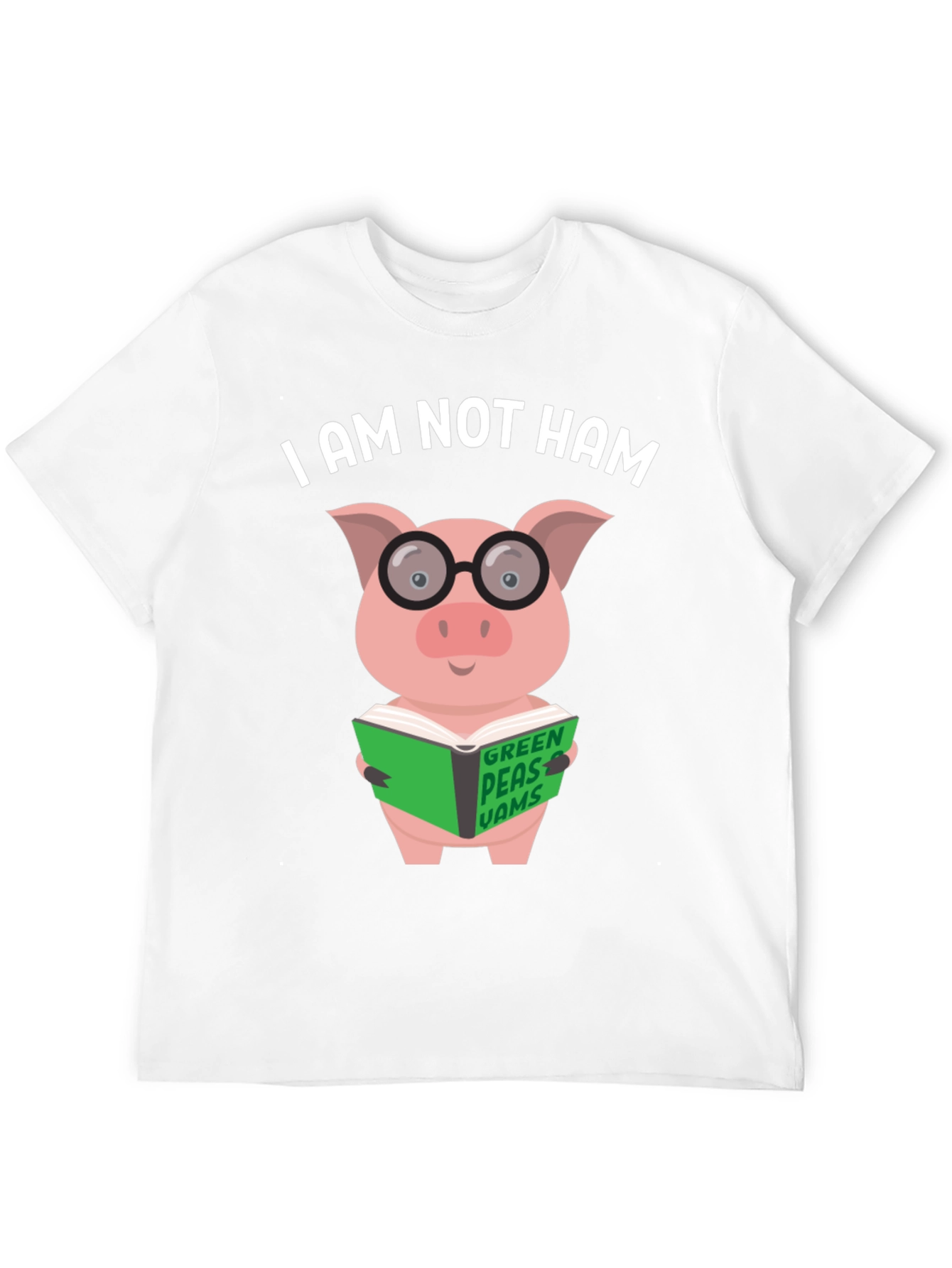 Black I Am Not Ham - Pig Reading Book T-Shirt view 12