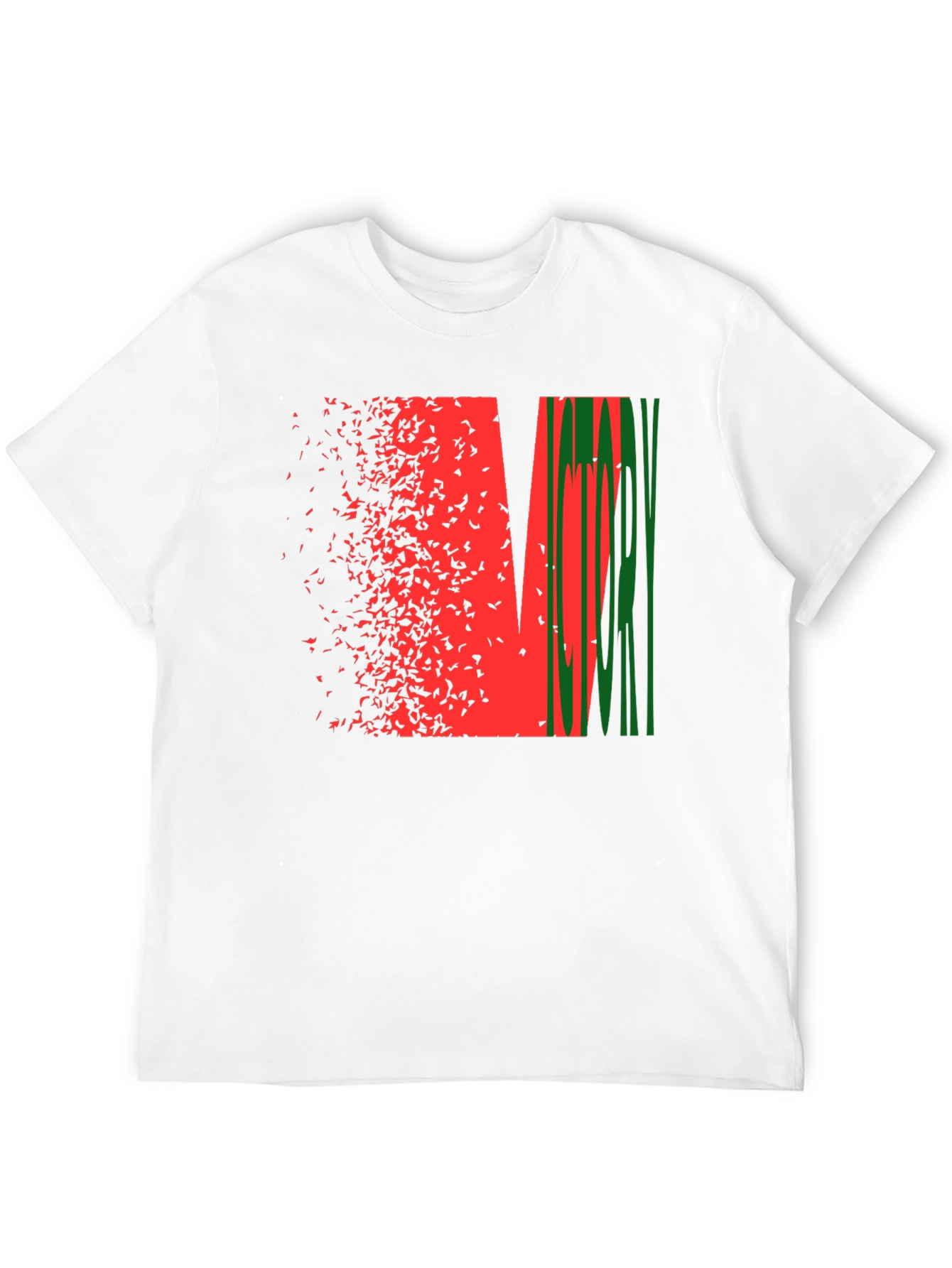 Black Abstract Graphic Tee - Red & Green Design, Black Shirt view 12