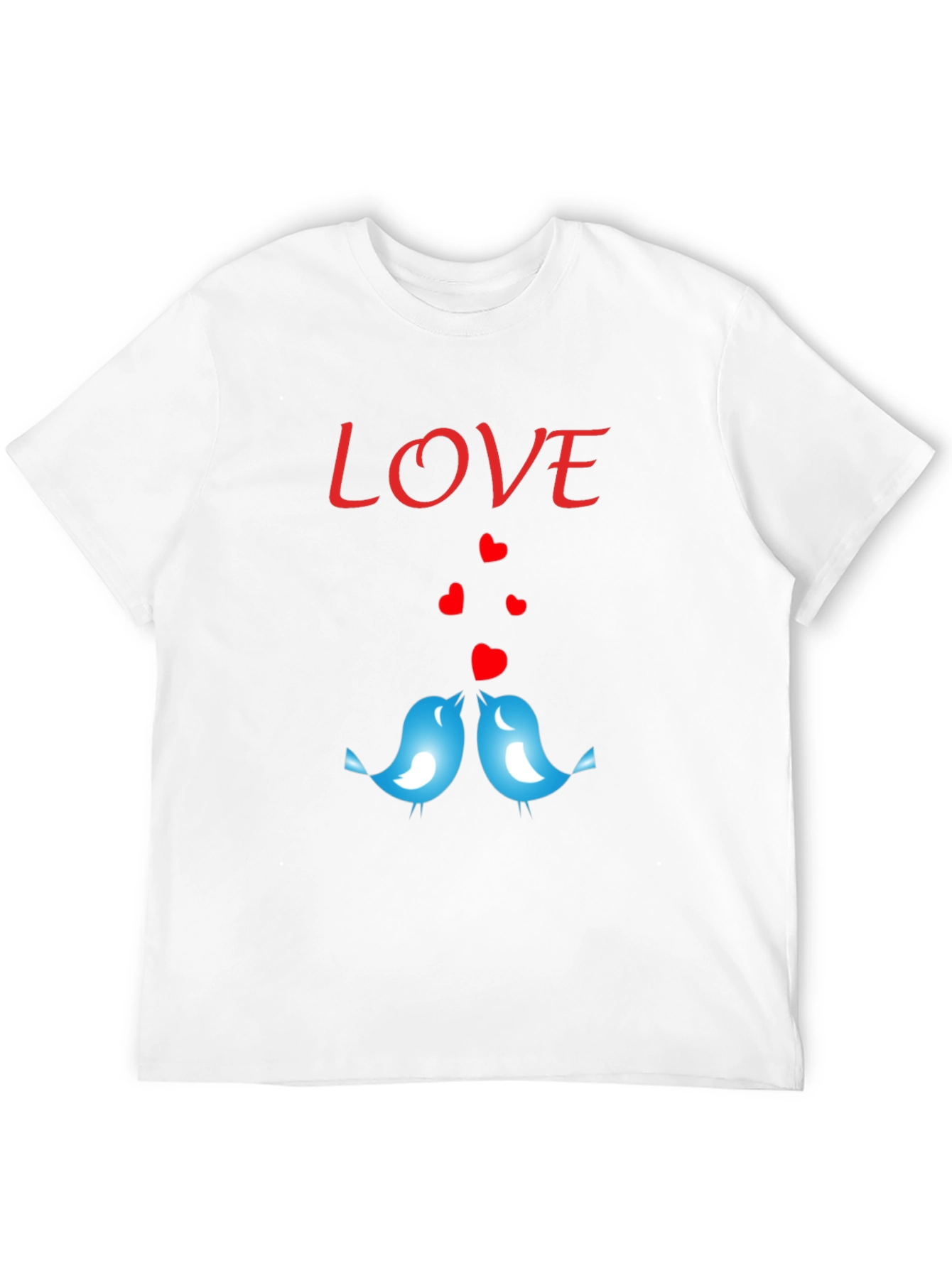 Black Love Birds Graphic Print Crew Neck T-Shirt view 12