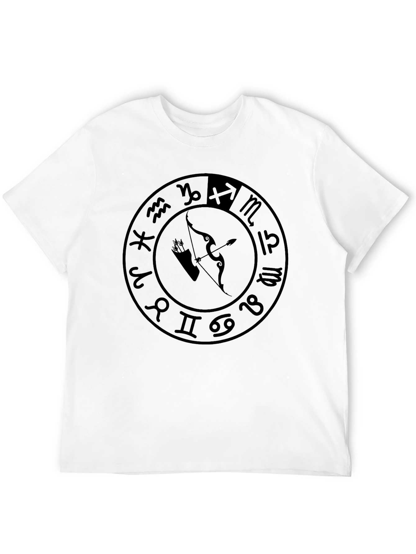 Black Zodiac Sign Graphic Black T-Shirt view 12