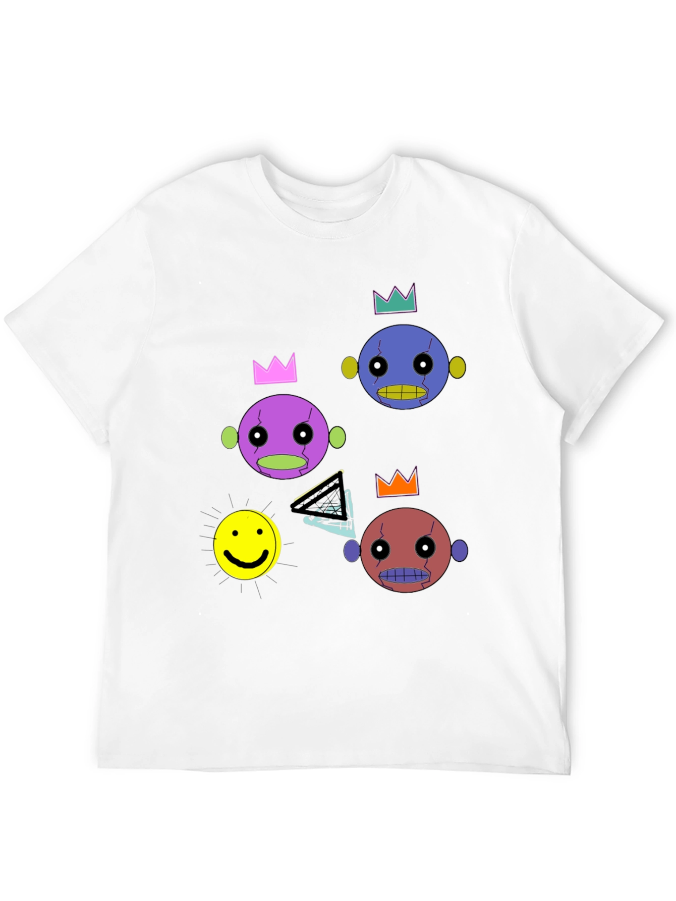 Black Funky Crowned Character Print Black T-Shirt view 12