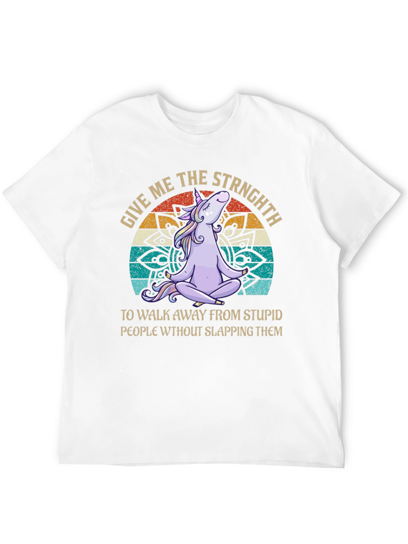Black Unicorn Yoga T-Shirt - Give Me Strength Funny Tee view 12