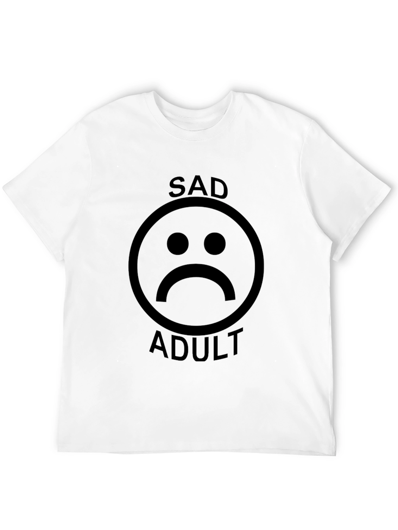 Black Sad Adult Graphic Tee - Unisex Black T-Shirt view 12