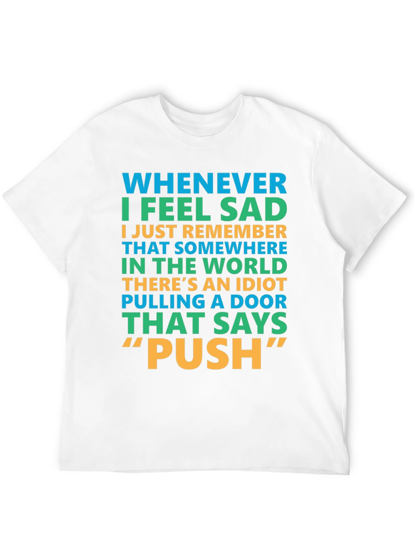 Black Funny "Push" Door T-Shirt view 12