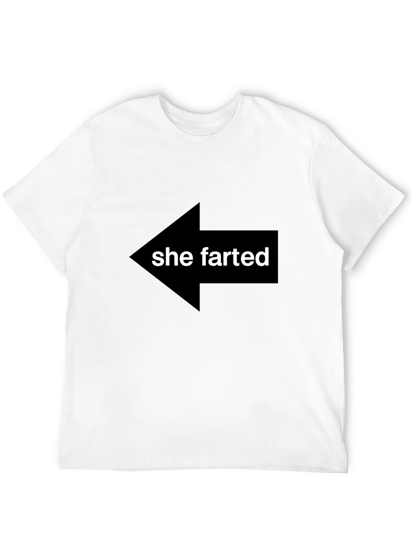 Black Humorous "She Farted" Arrow Graphic Tee - Novelty T-Shirt view 12