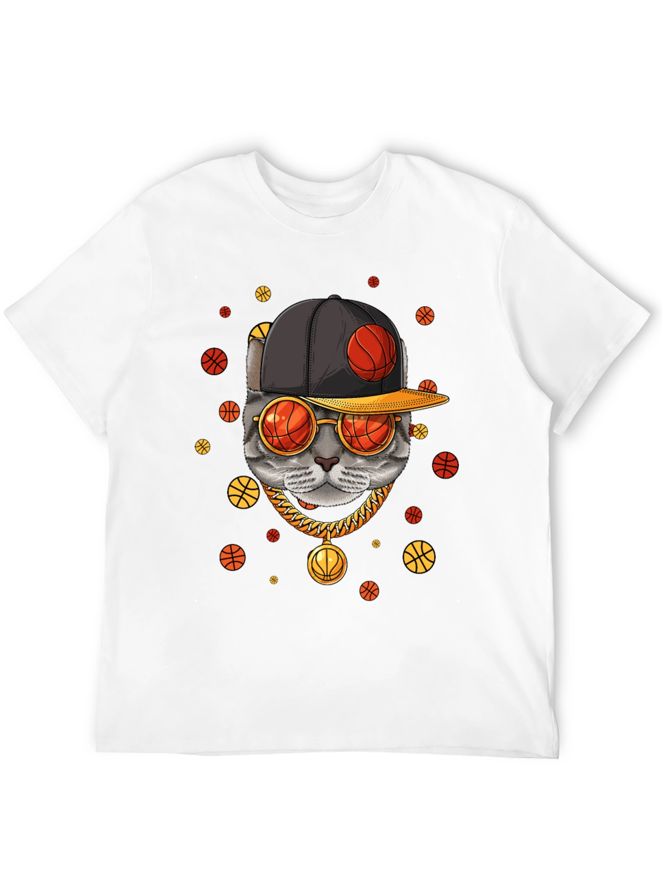 Black Cool Cat Basketball Graphic Tee view 12