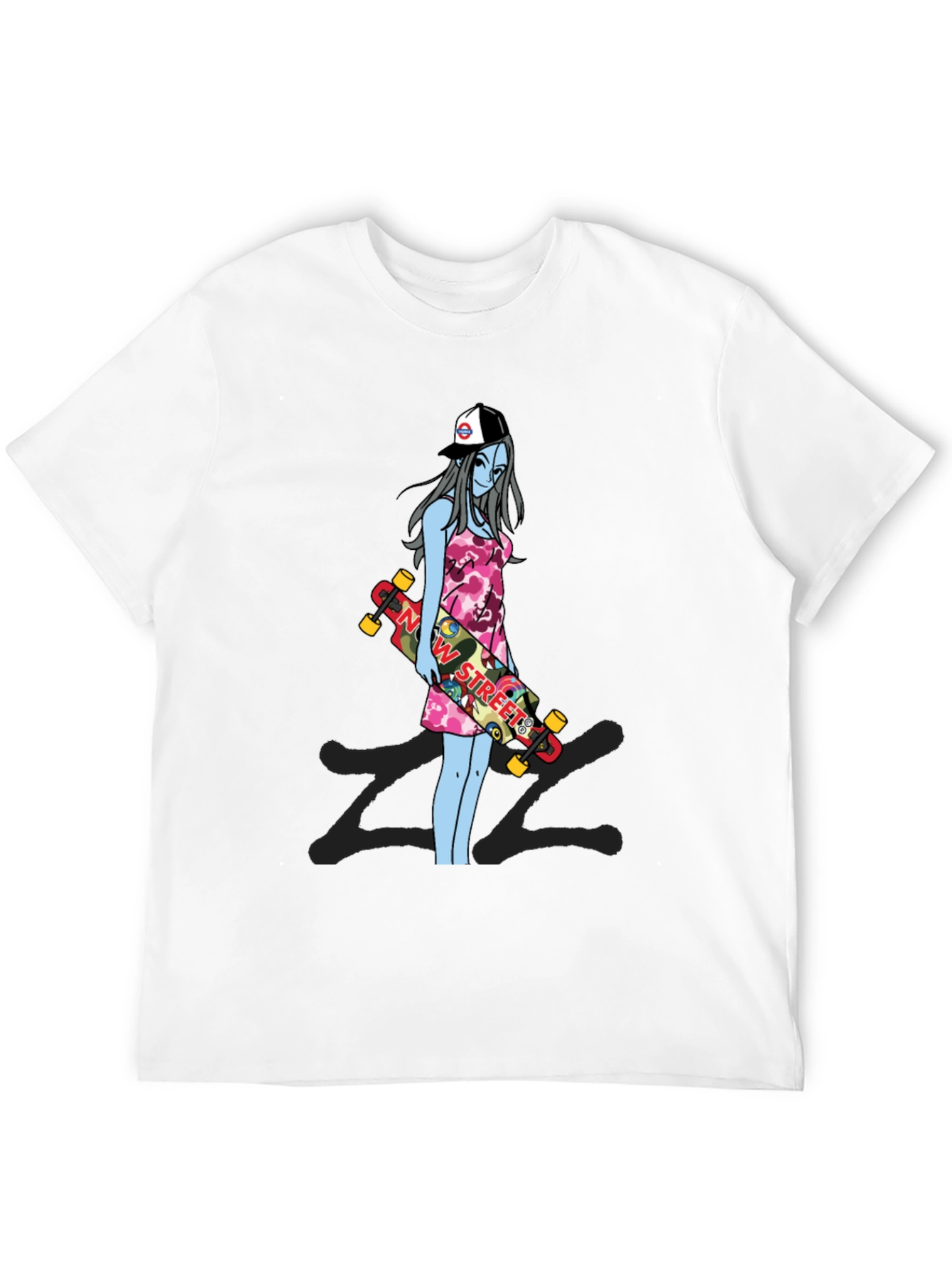Black Skater Girl Graphic T-Shirt - Street Style Tee view 12