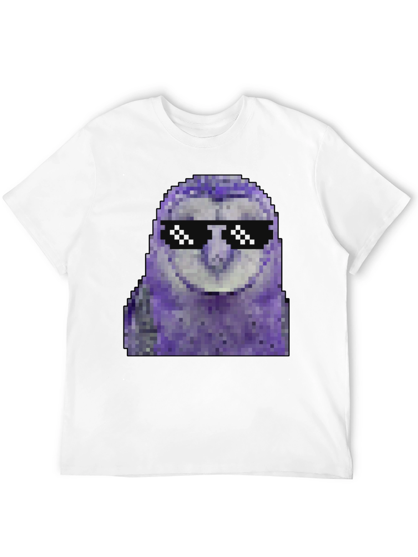 Black Pixel Owl T-Shirt - Cool Deal With It Shades view 12