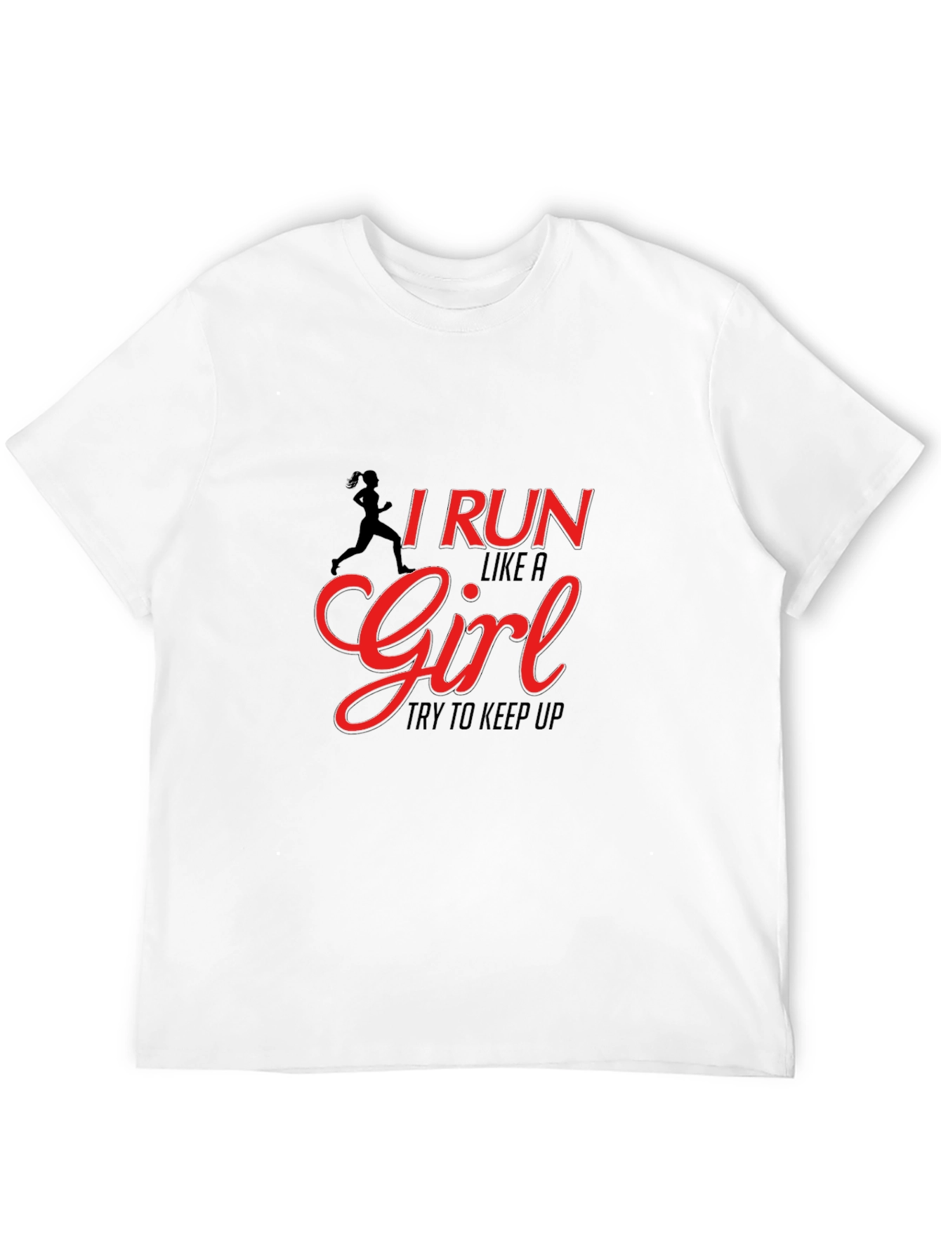 Black I Run Like A Girl Black T-Shirt view 12