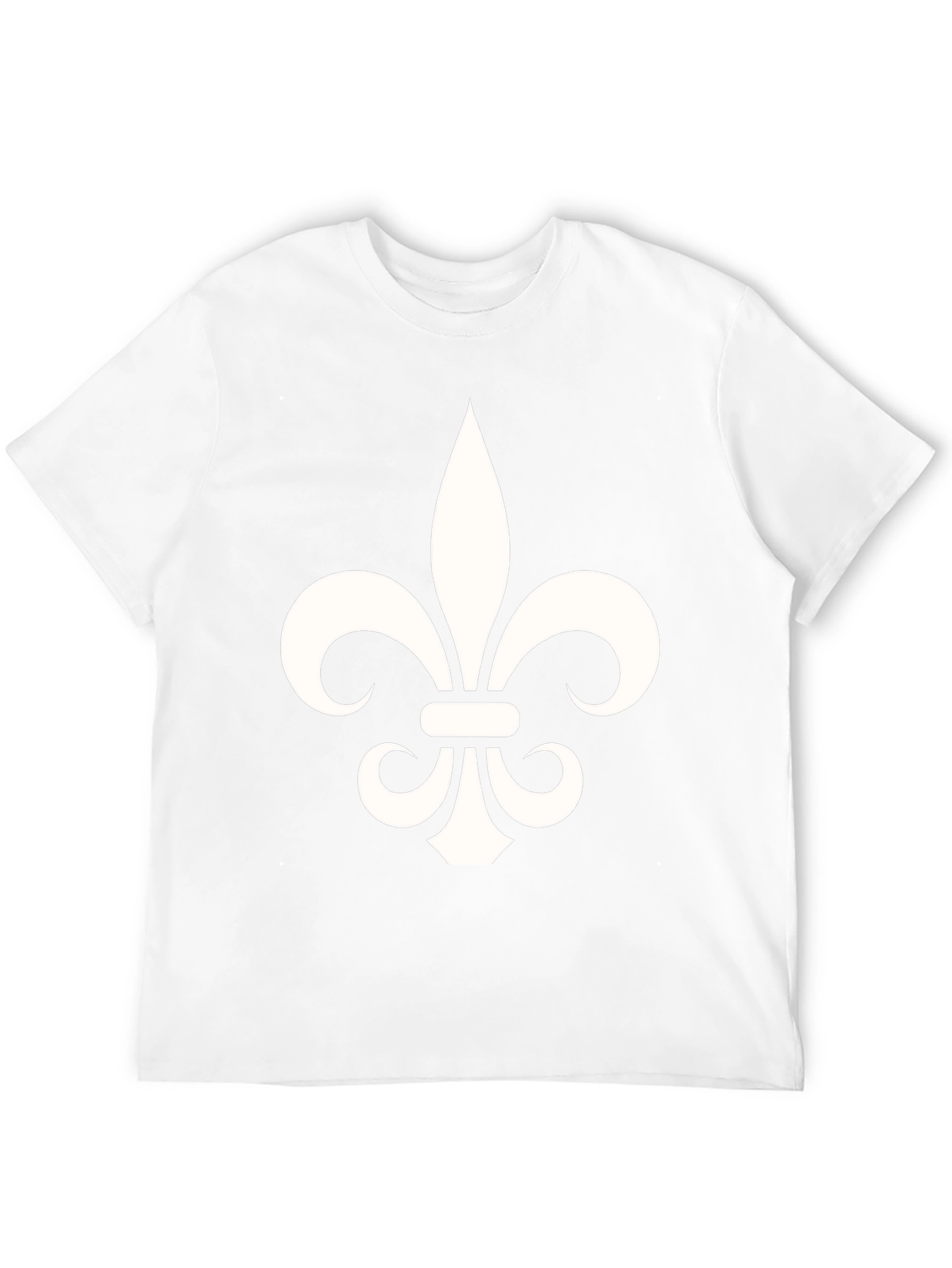 Black Fleur-de-Lis Graphic Tee - Black Cotton Blend T-Shirt view 12