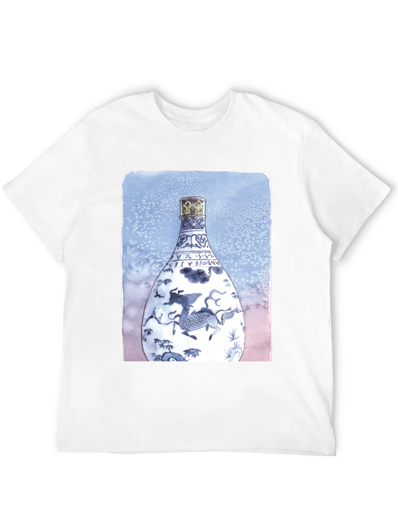 Black Dragon Vase Graphic Tee - Unique Art Shirt view 12