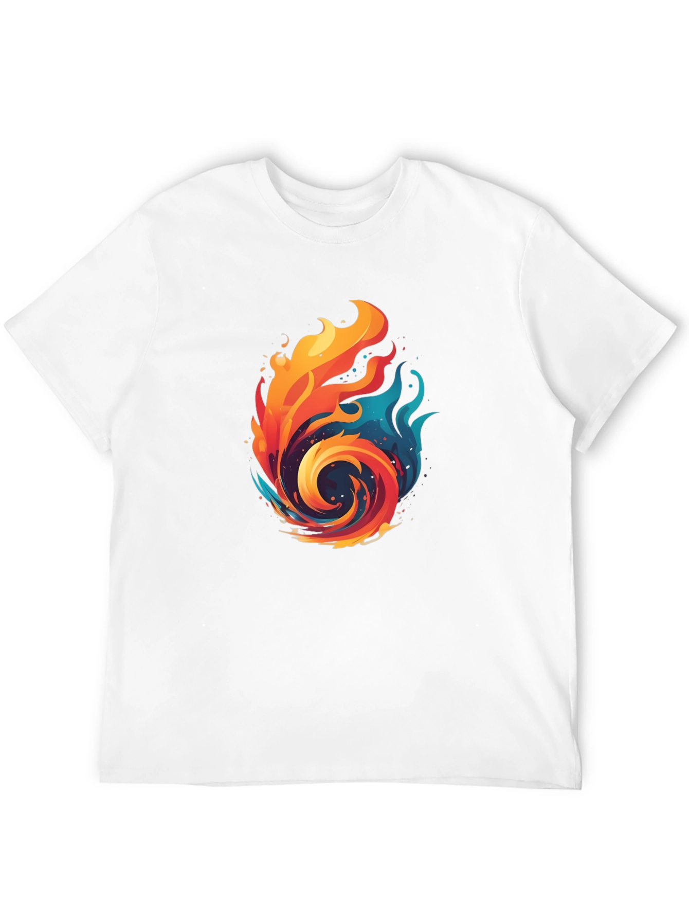 Black Fire and Ice Graphic Black T-Shirt view 12