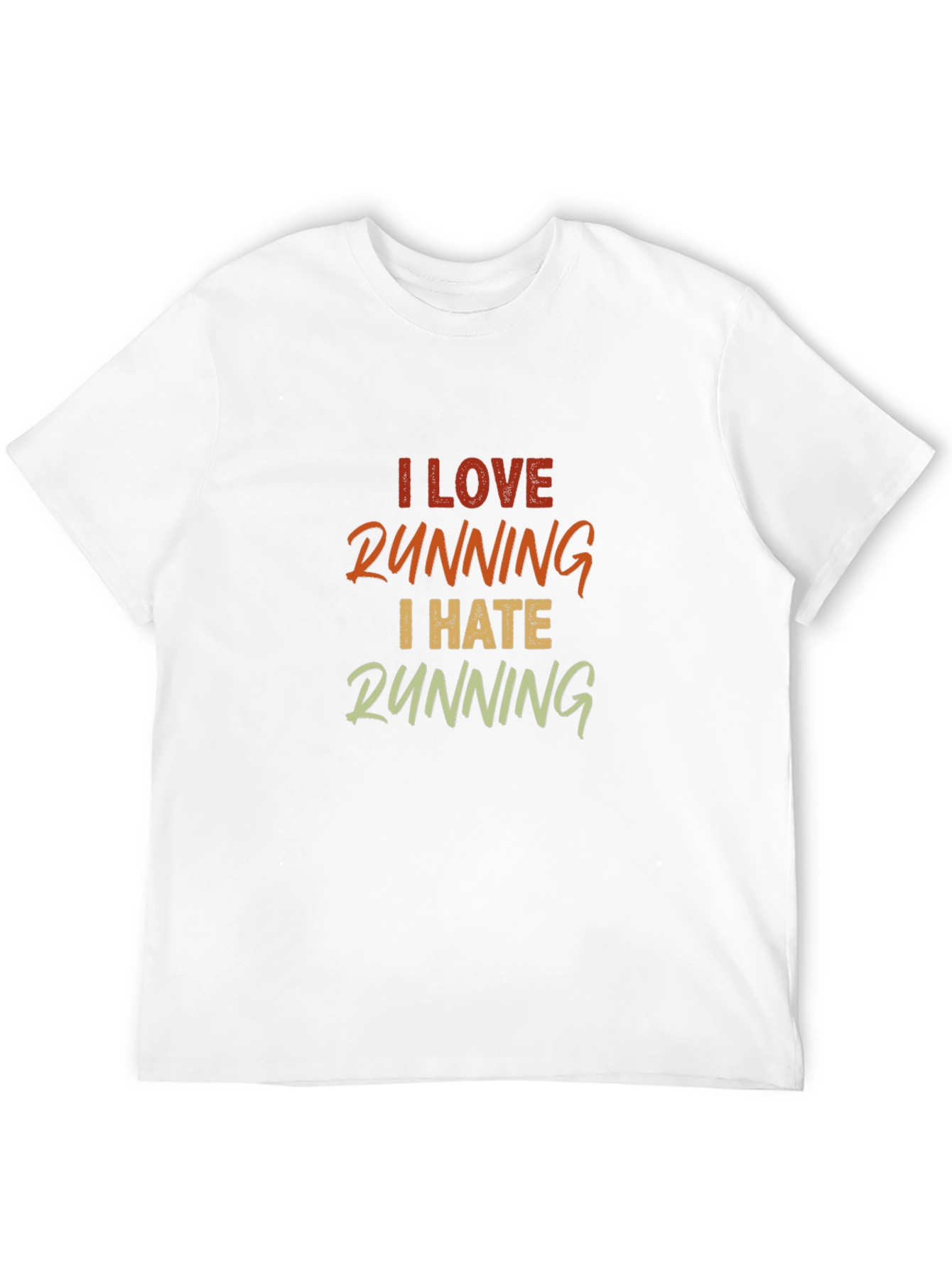 Black I Love Running I Hate Running Graphic Tee view 12