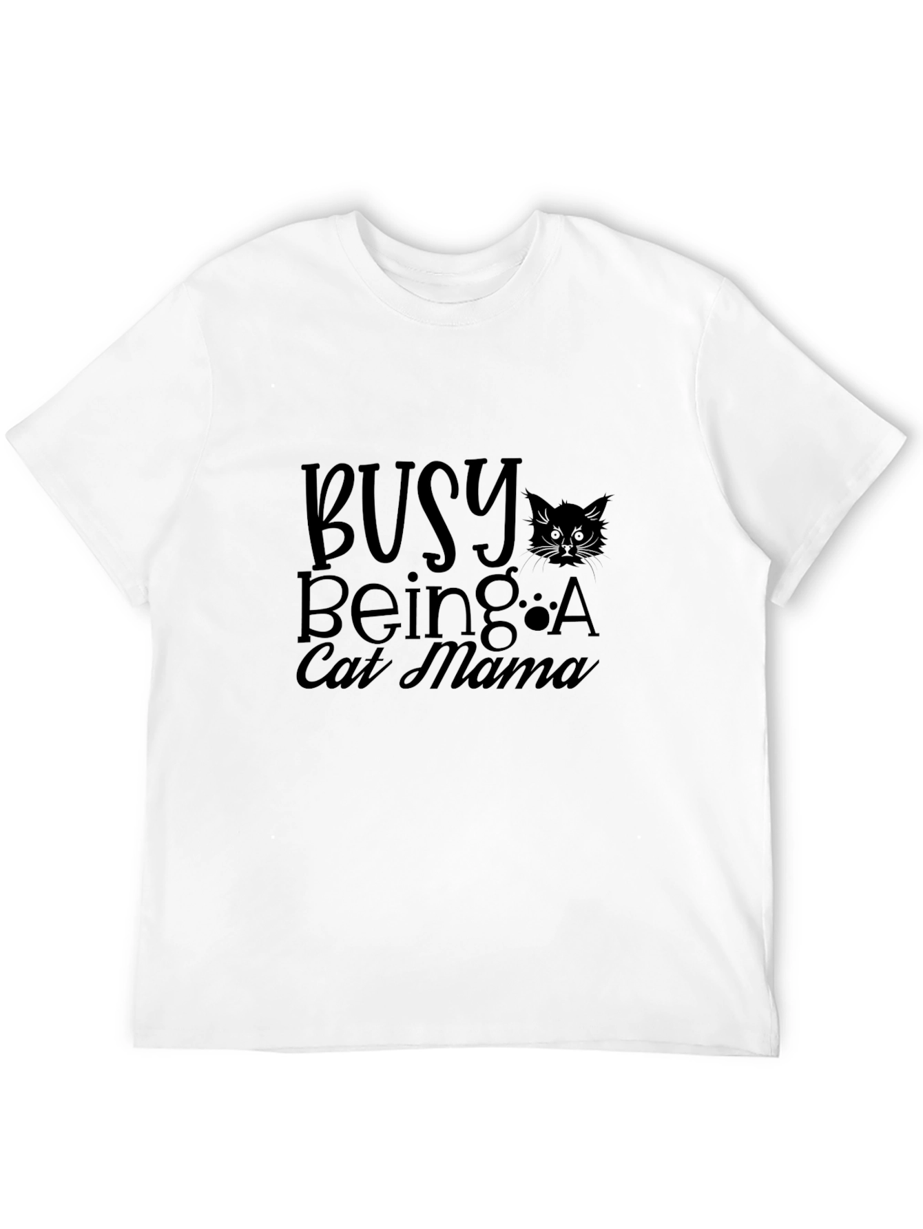 Black Busy Being A Cat Mama T-Shirt - Black view 12