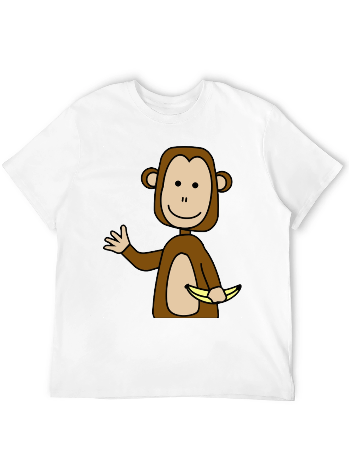 Black Monkey with Bananas Graphic T-Shirt - Black Casual Tee view 12