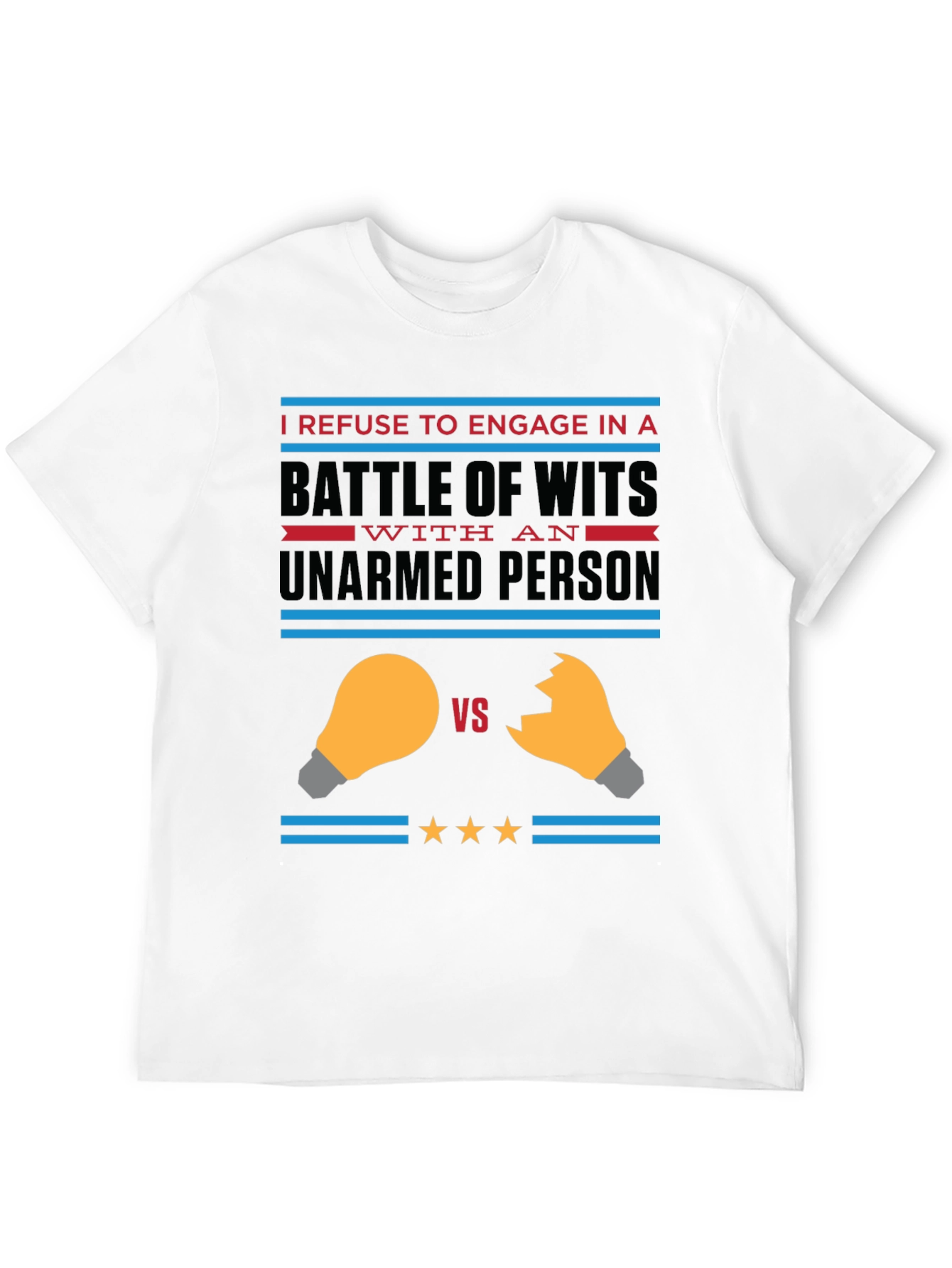 Black Funny "Battle of Wits" Graphic Tee view 12