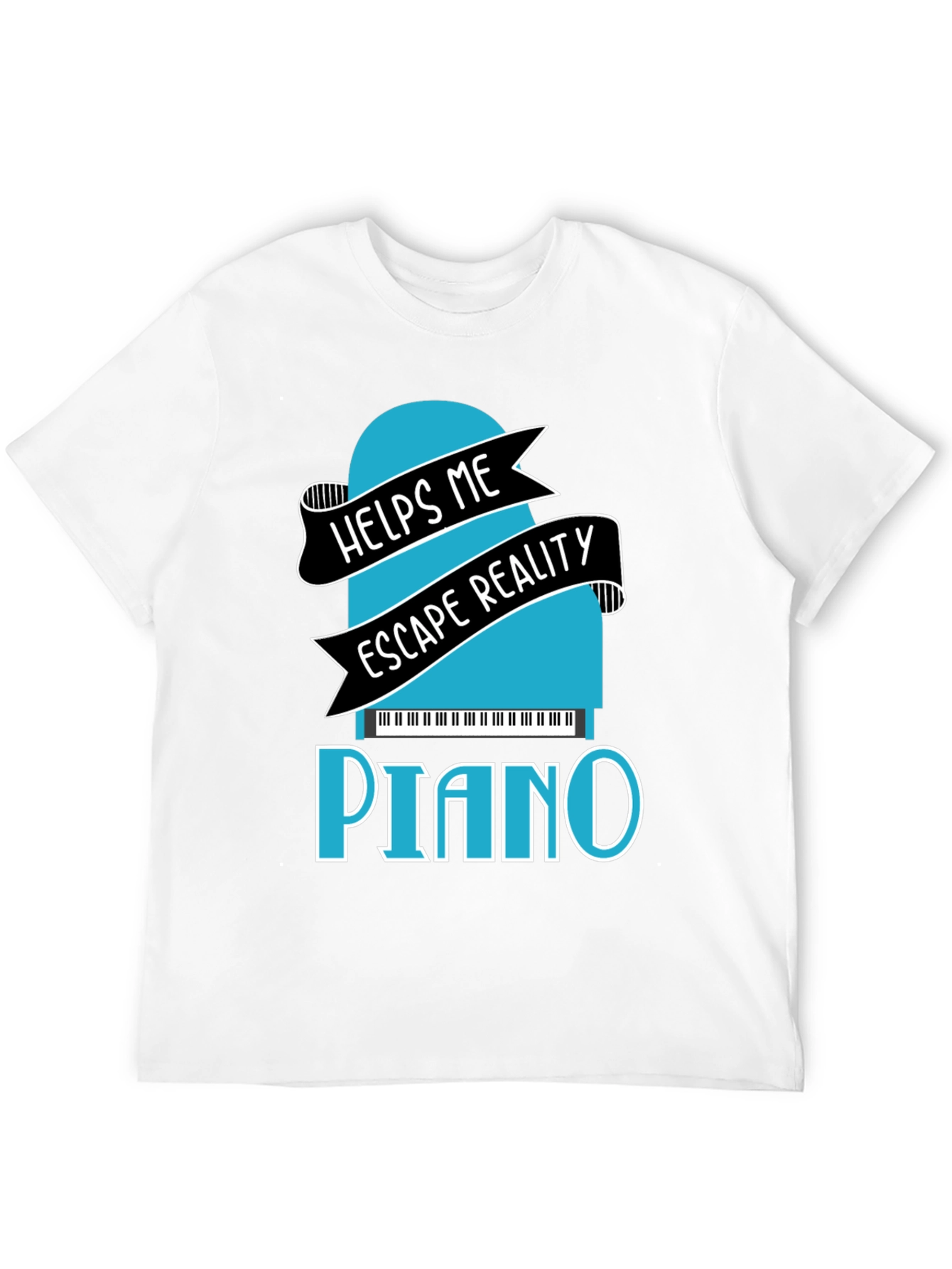 Black Piano Escape Reality Graphic T-Shirt view 12