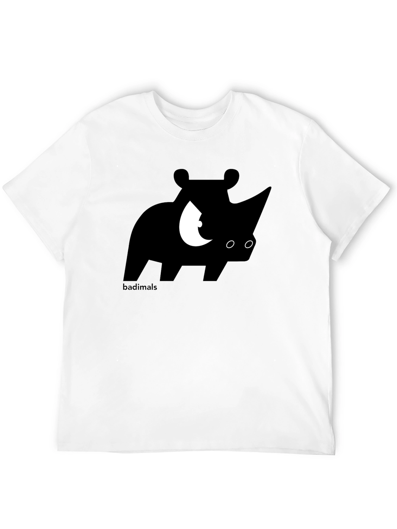 Black Rhinoceros Graphic Print Black T-Shirt view 12