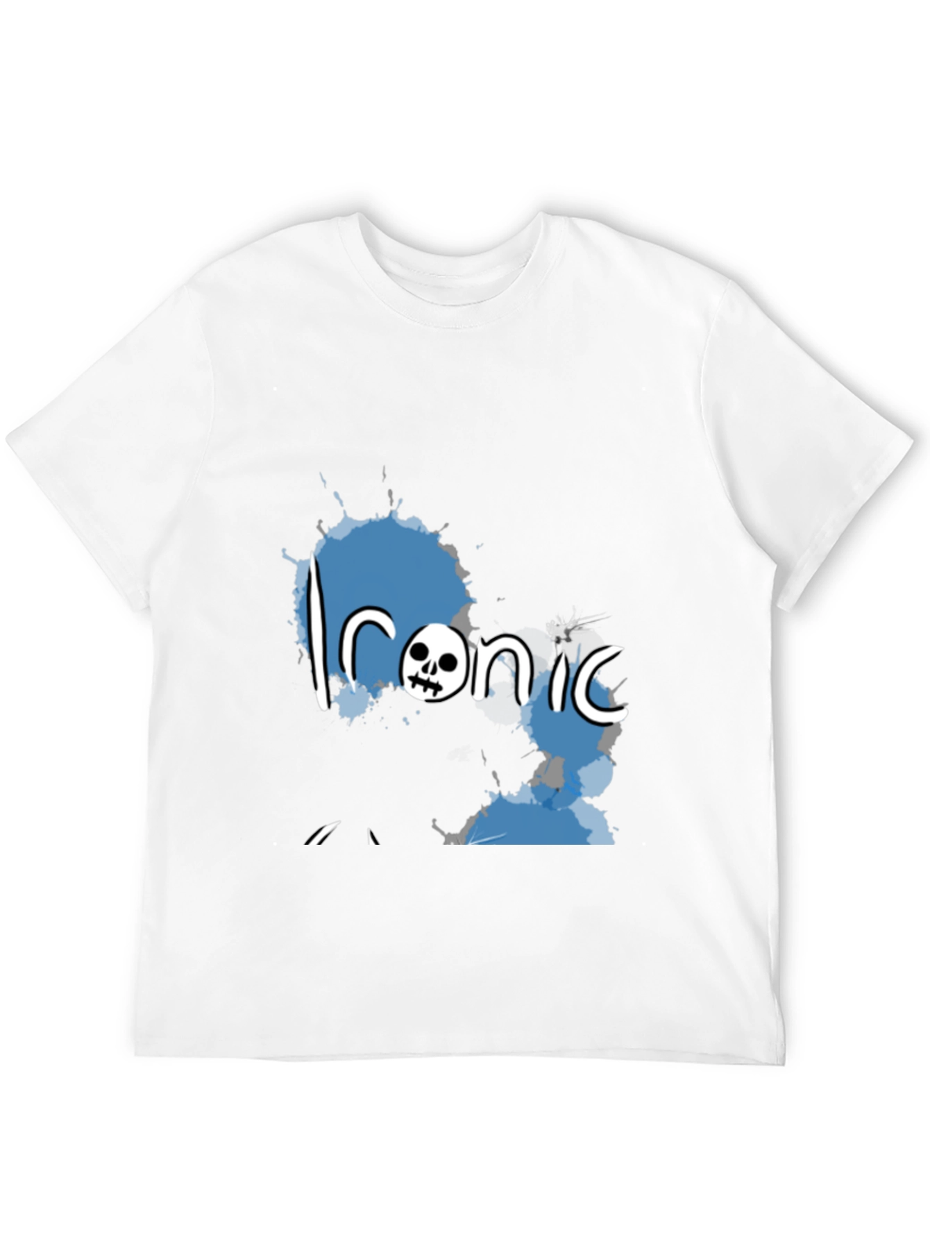 Black Ironic Skull Graphic Black T-Shirt view 12