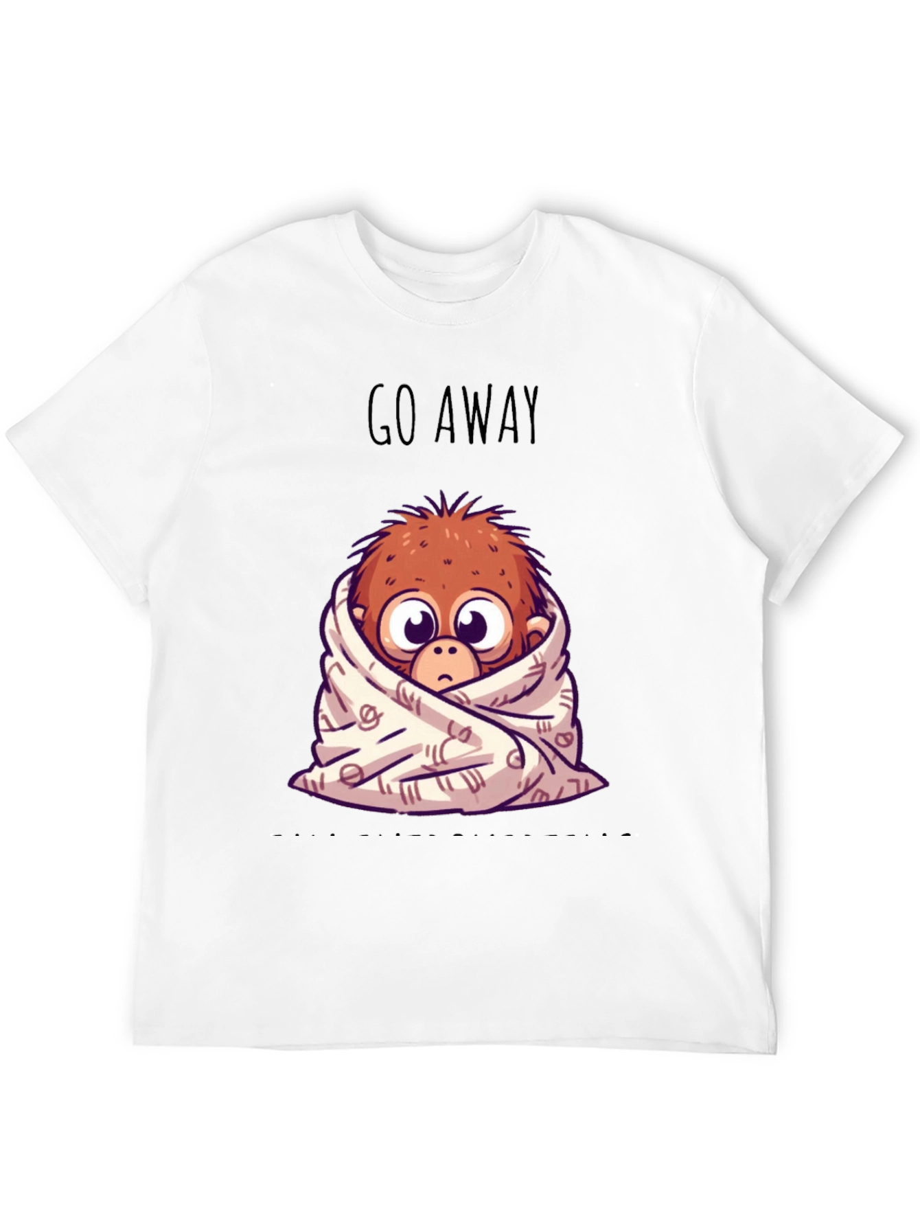 Black Cozy Monkey Graphic T-Shirt - Go Away view 12