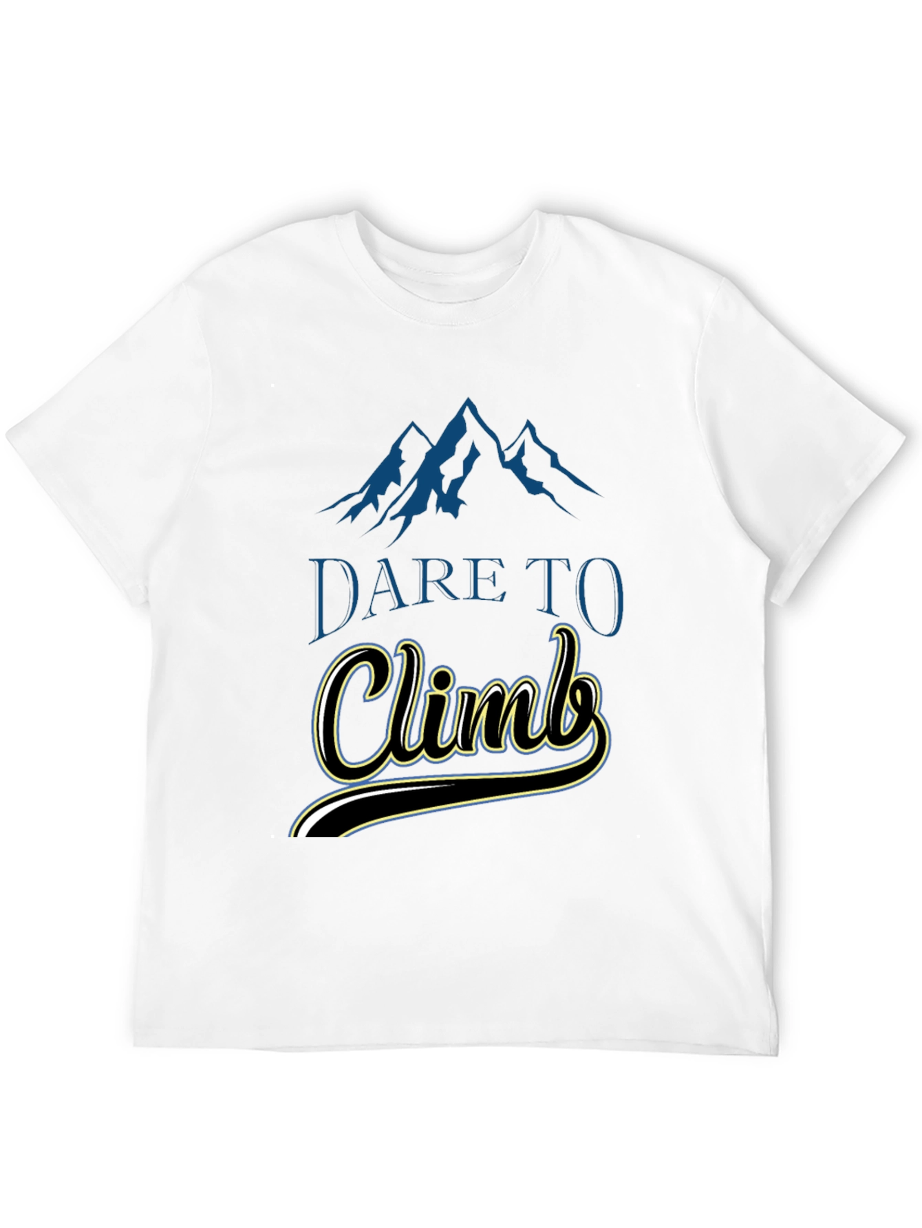 Black Dare To Climb Graphic Tee - Black Cotton T-Shirt view 12