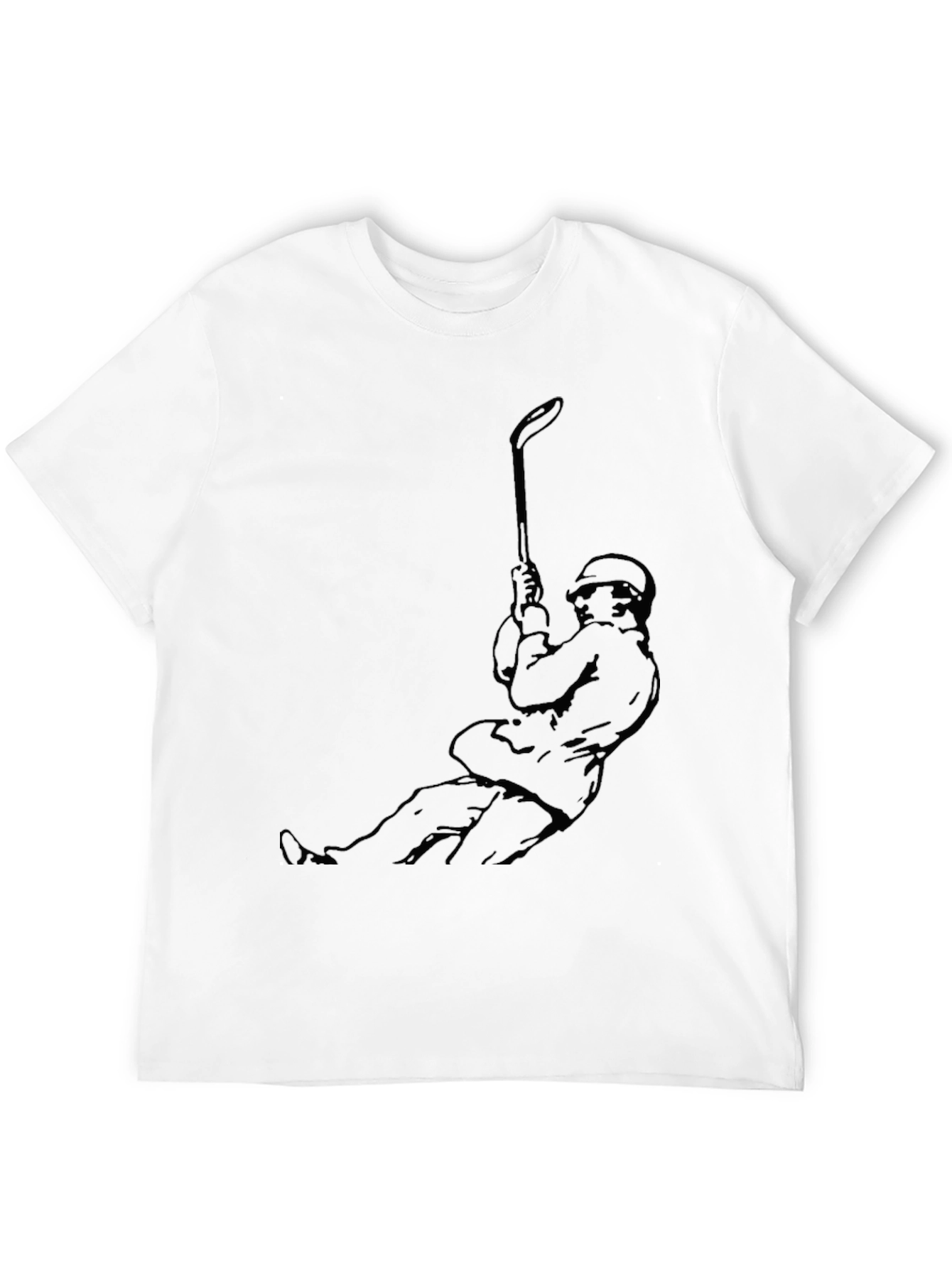 Black Golfer Swing Graphic Tee - Classic Black Cotton T-Shirt view 12