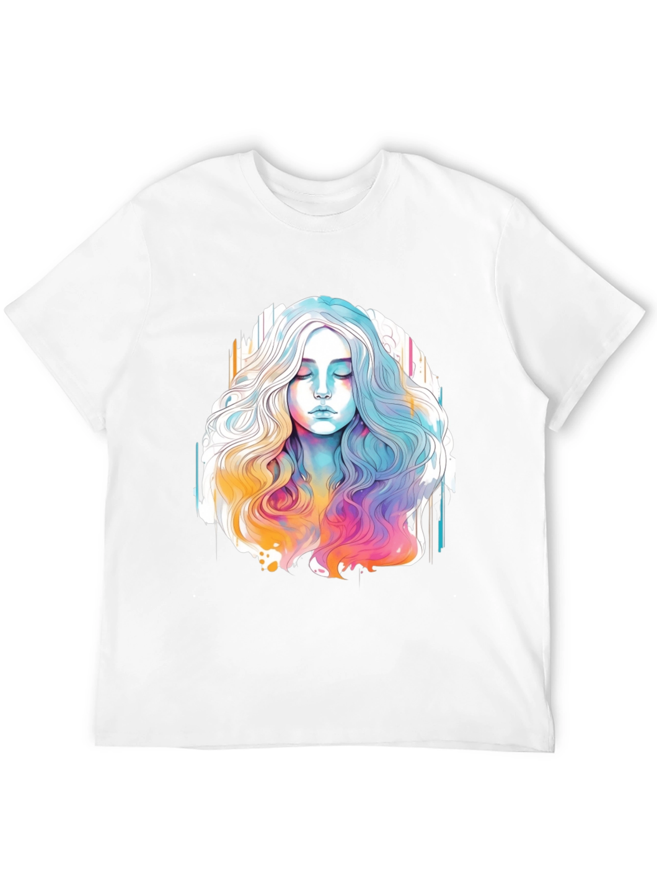 Black Watercolor Woman Graphic Black T-Shirt view 12