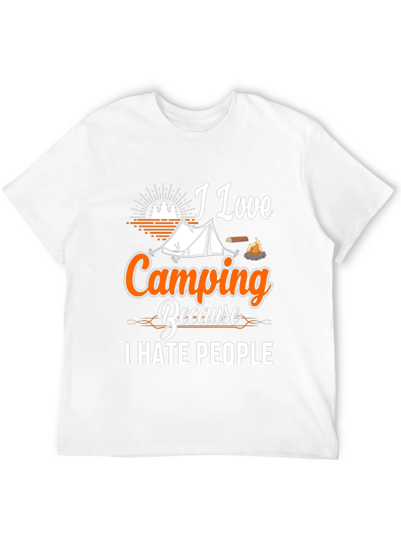 Black Camping Humor Graphic Tee - I Love Camping, I Hate People T-Shirt view 12