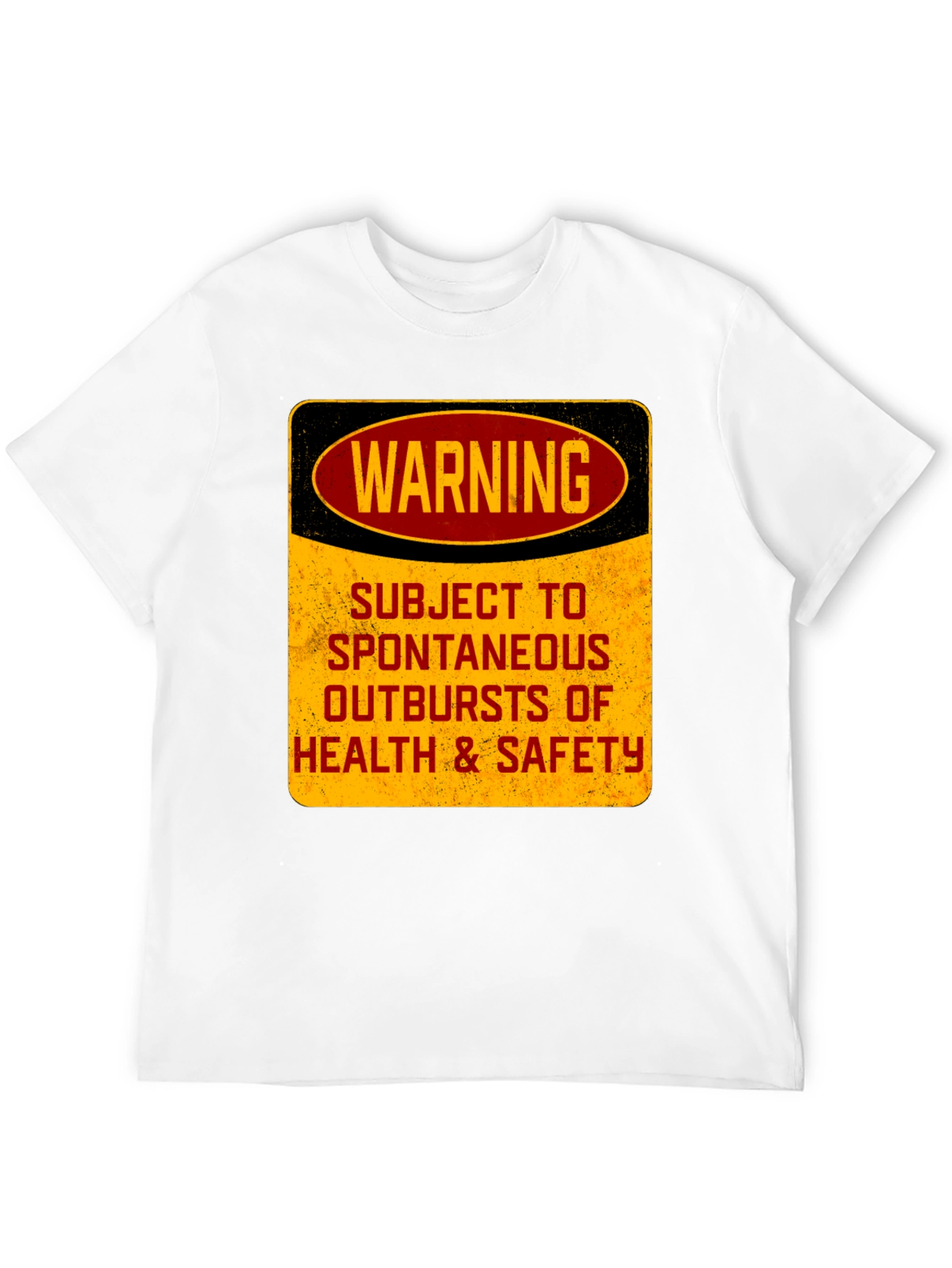 Black Warning: Spontaneous Outbursts T-Shirt - Funny Health & Safety Tee view 12