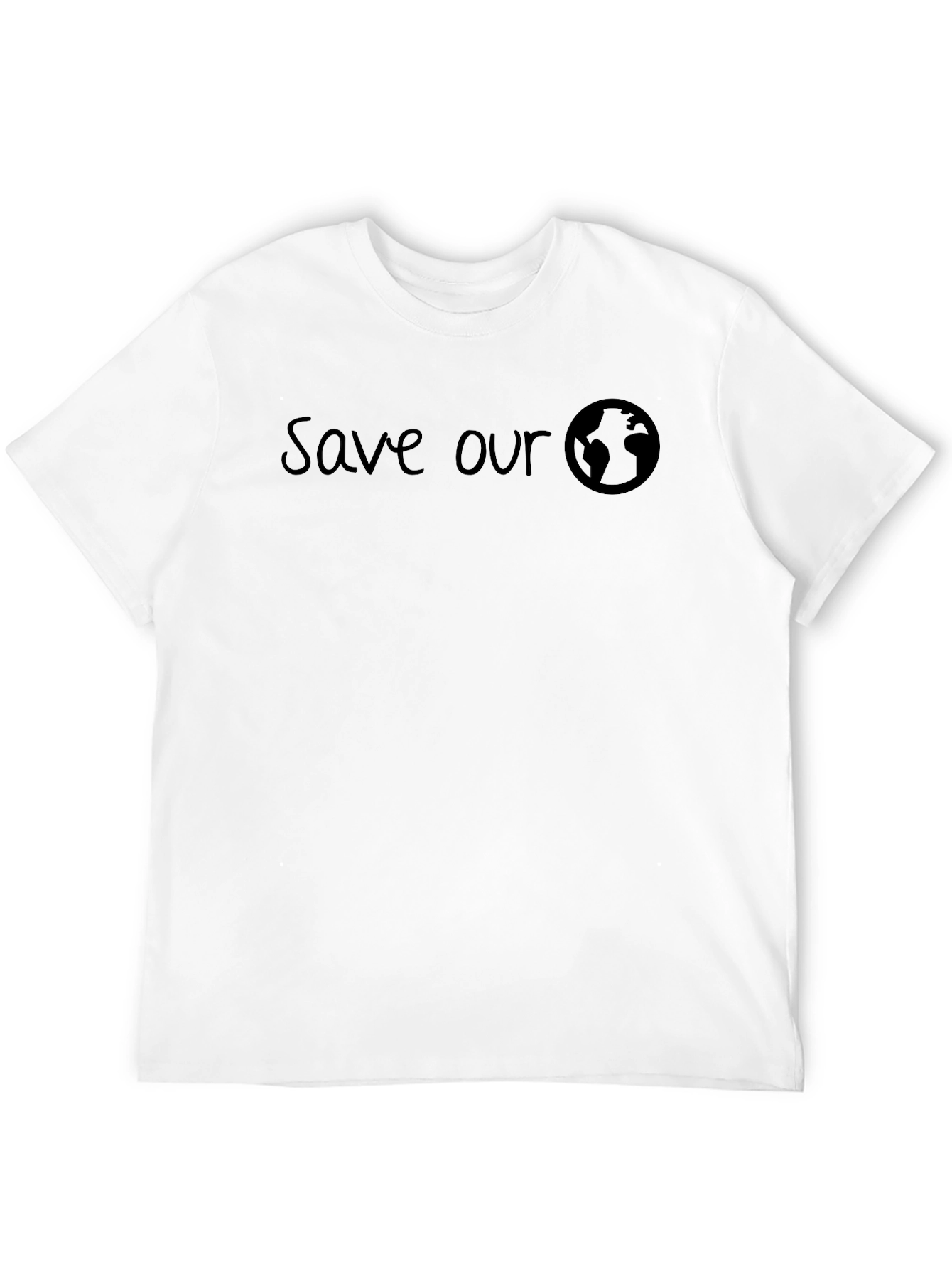 Black Save Our Planet Black Graphic T-Shirt view 12