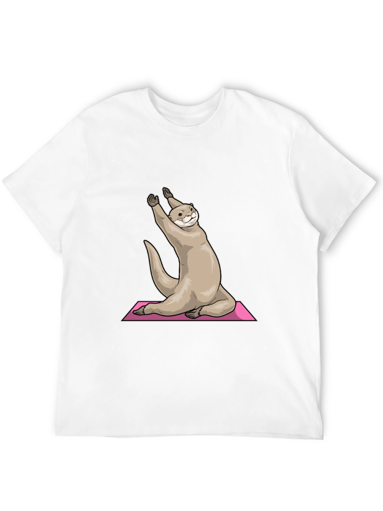 Black Yoga Otter Graphic Tee - Black Cotton T-Shirt view 12