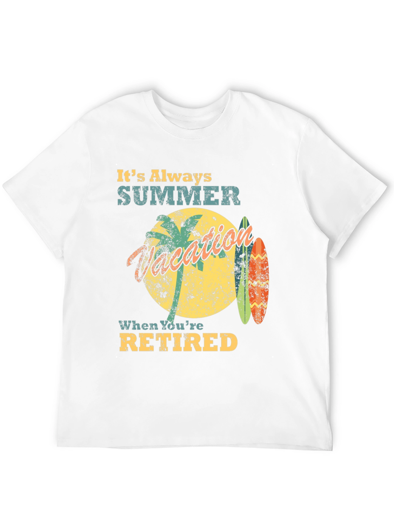 Black Retired Summer Vacation T-Shirt view 12