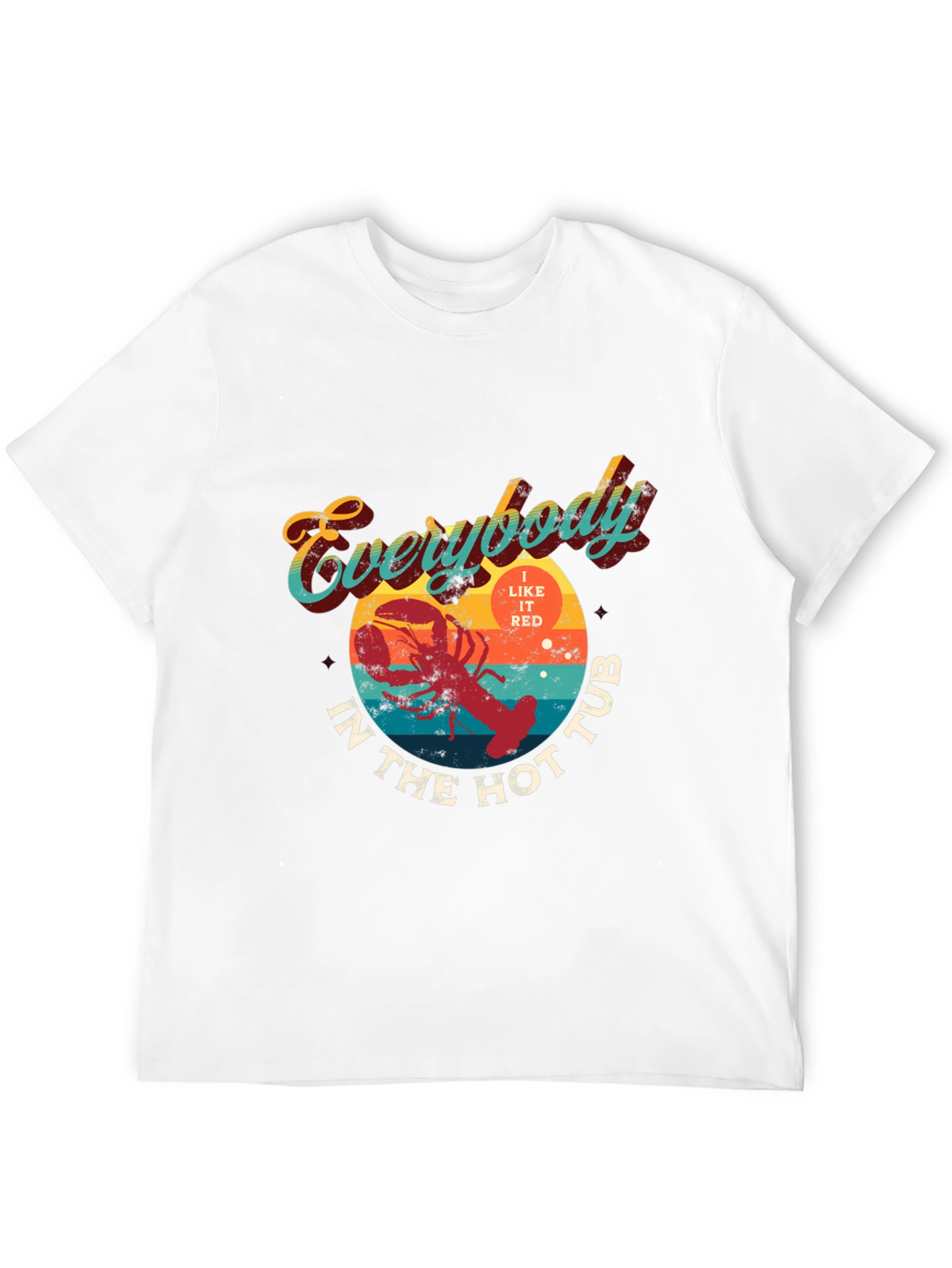 Black Everybody In The Hot Tub Lobster Graphic T-Shirt view 12