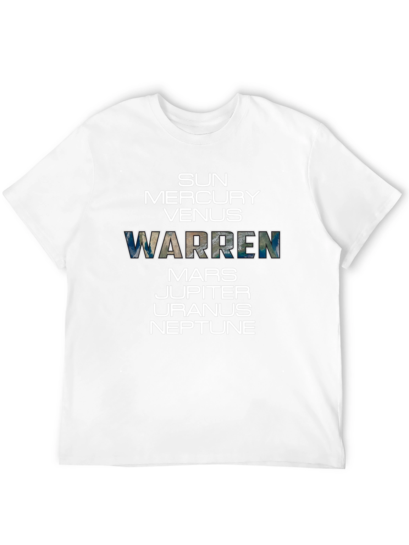 Black Planets List T-Shirt - Warren Name Tee view 12