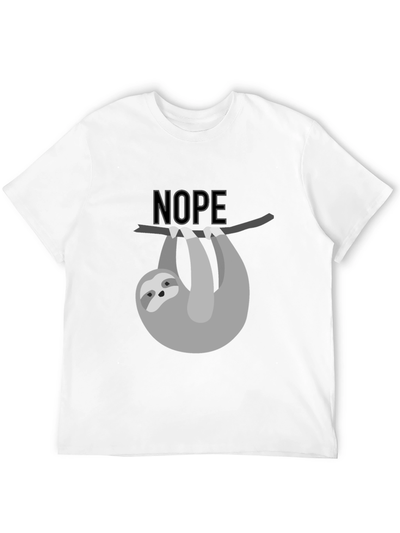 Black Nope Sloth Graphic Tee - Men's Black T-Shirt view 12