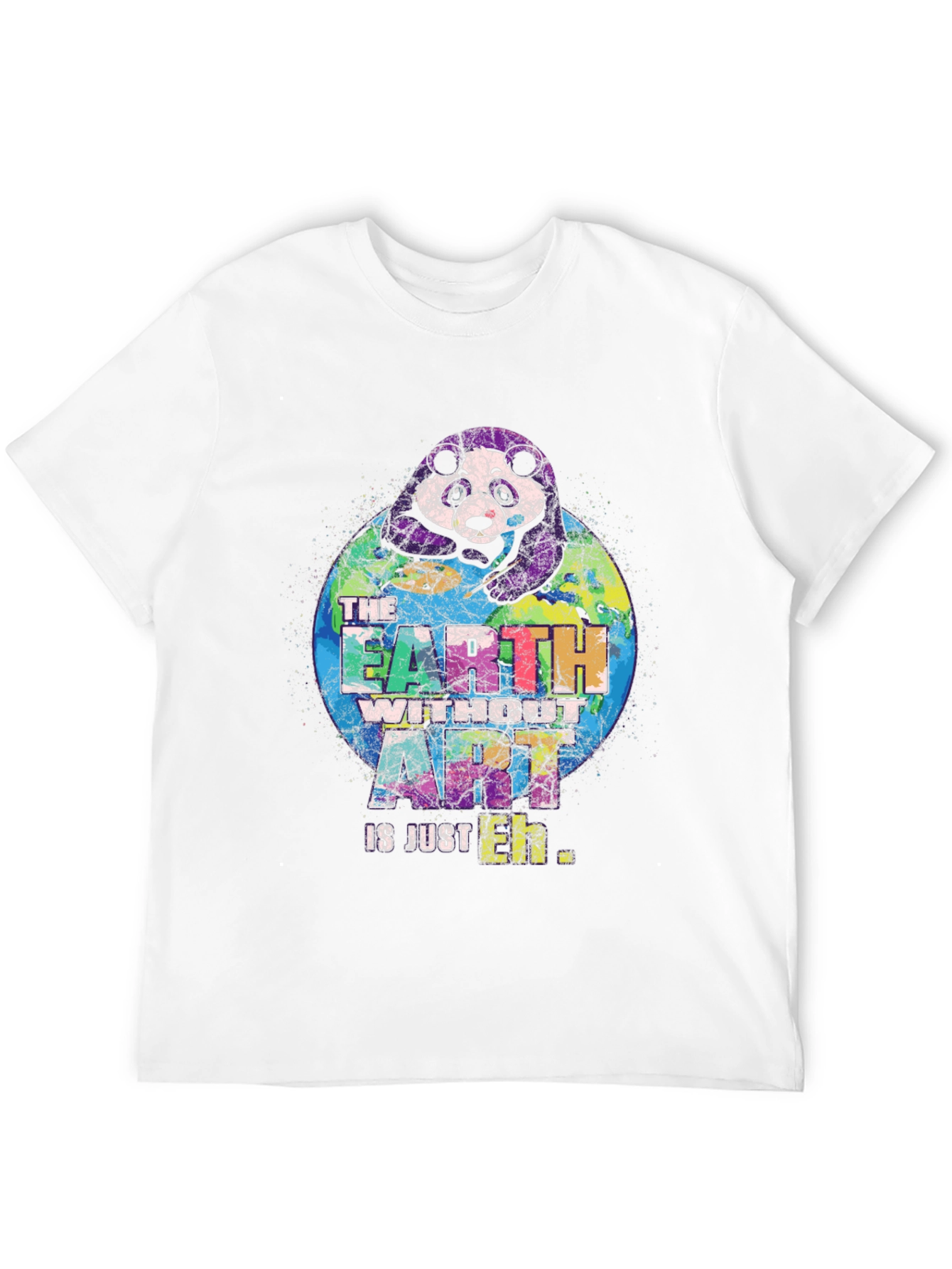 Black Art Lover's Panda Earth Graphic T-Shirt view 12