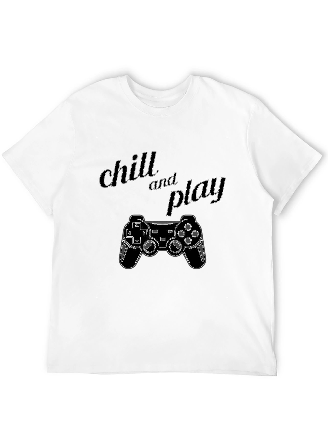 Black Chill and Play Gaming Controller Graphic Black T-Shirt view 12