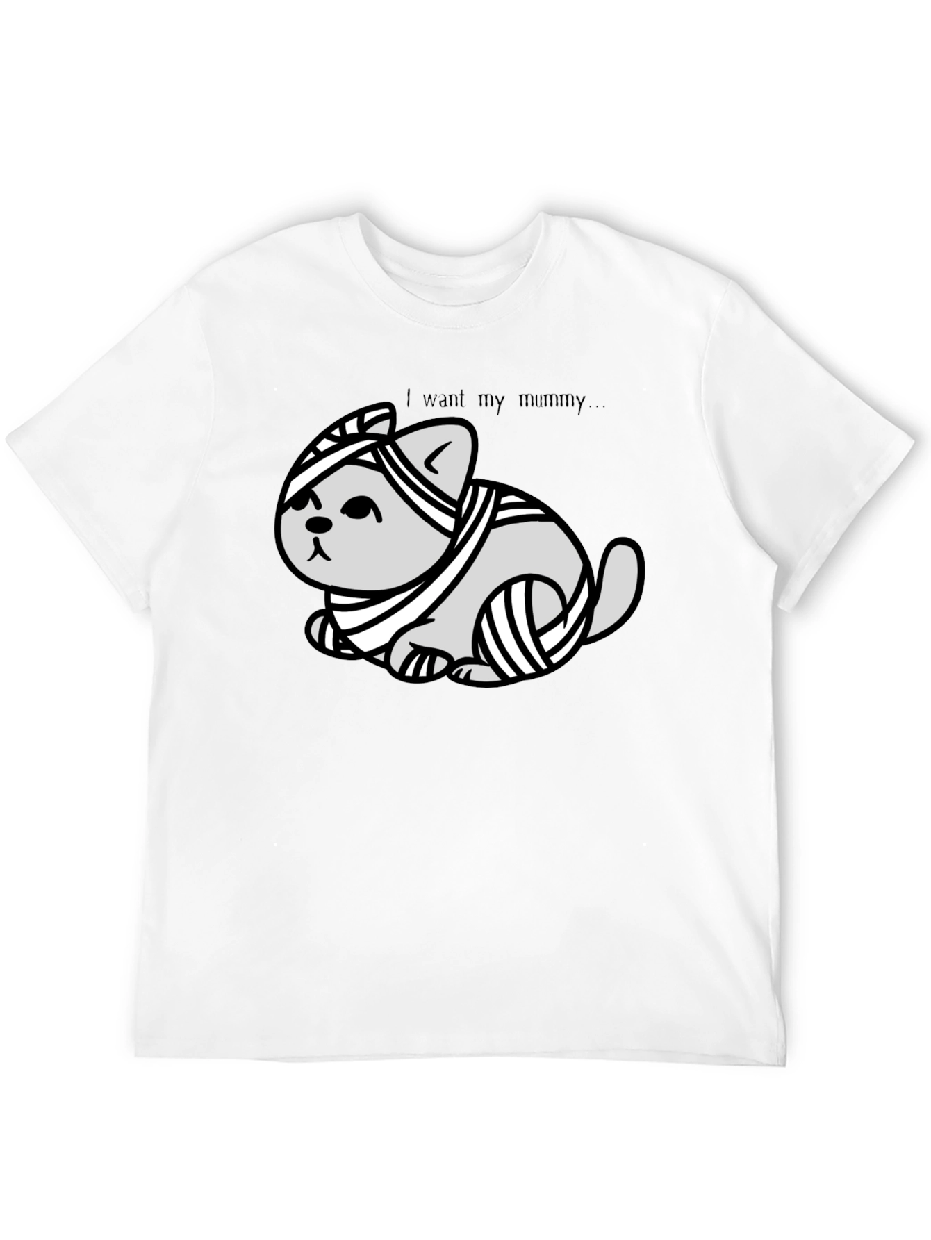 Black Mummy Cat T-Shirt - I Want My Mummy view 12