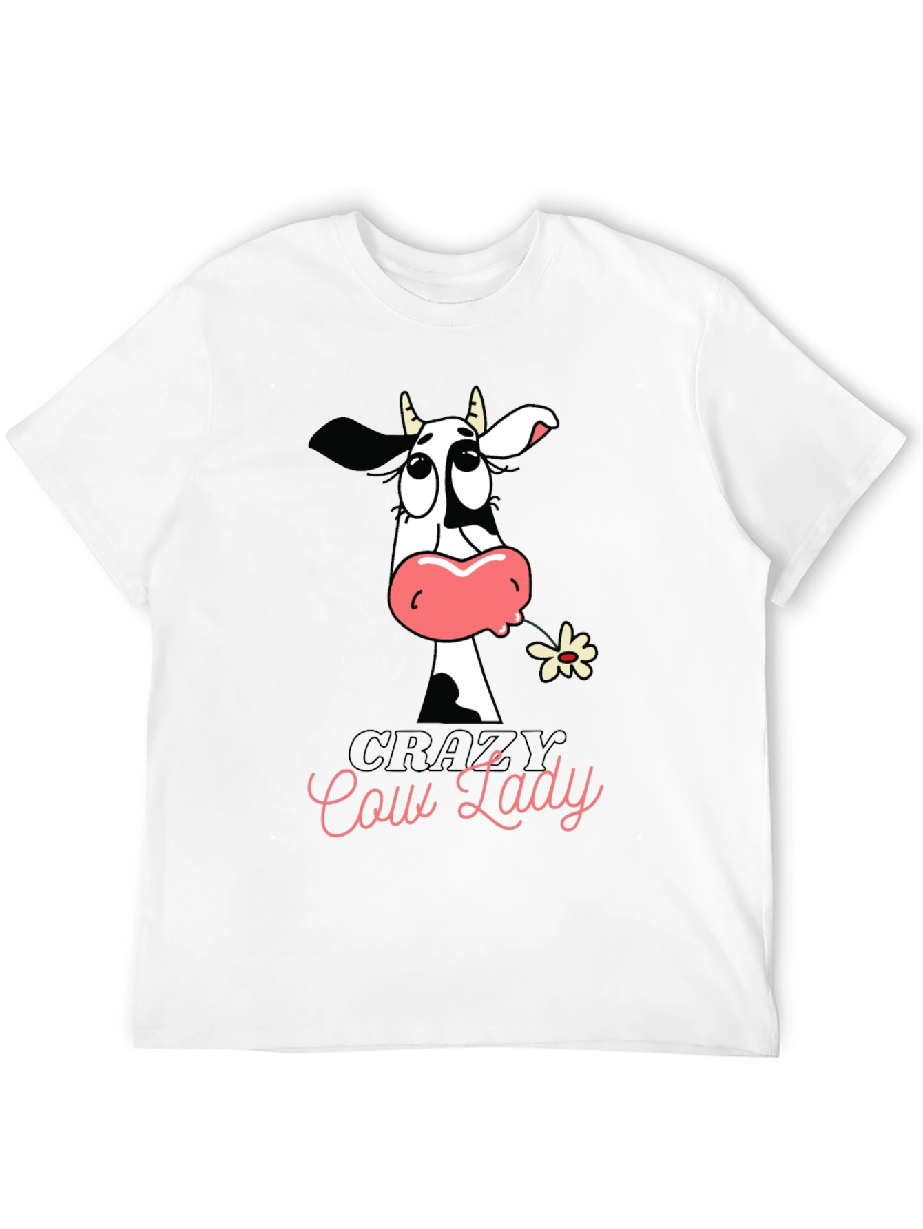 Black Crazy Cow Lady Graphic Tee - Black Cotton T-Shirt view 12