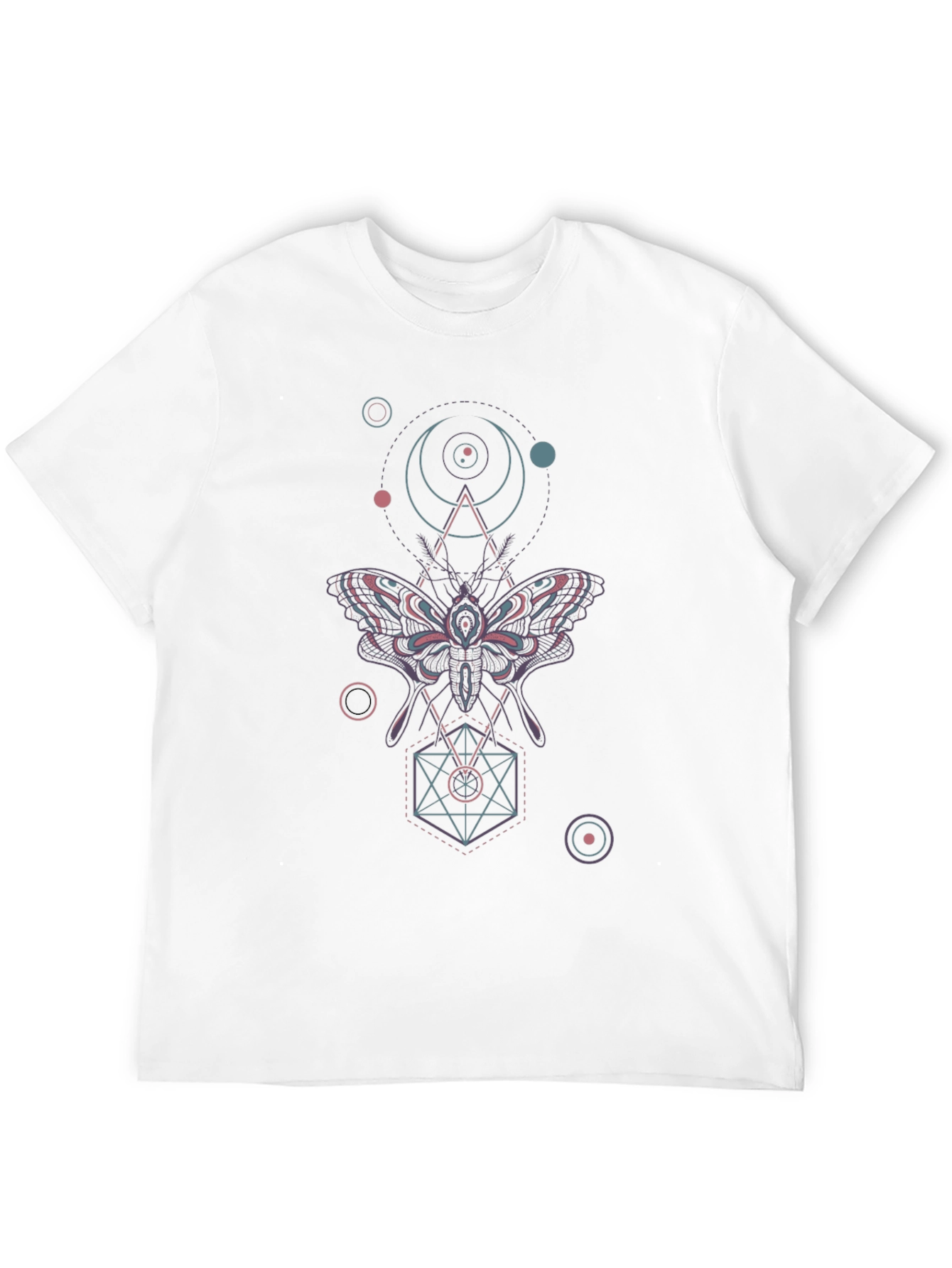 Black Geometric Moth Graphic Tee - Black view 12