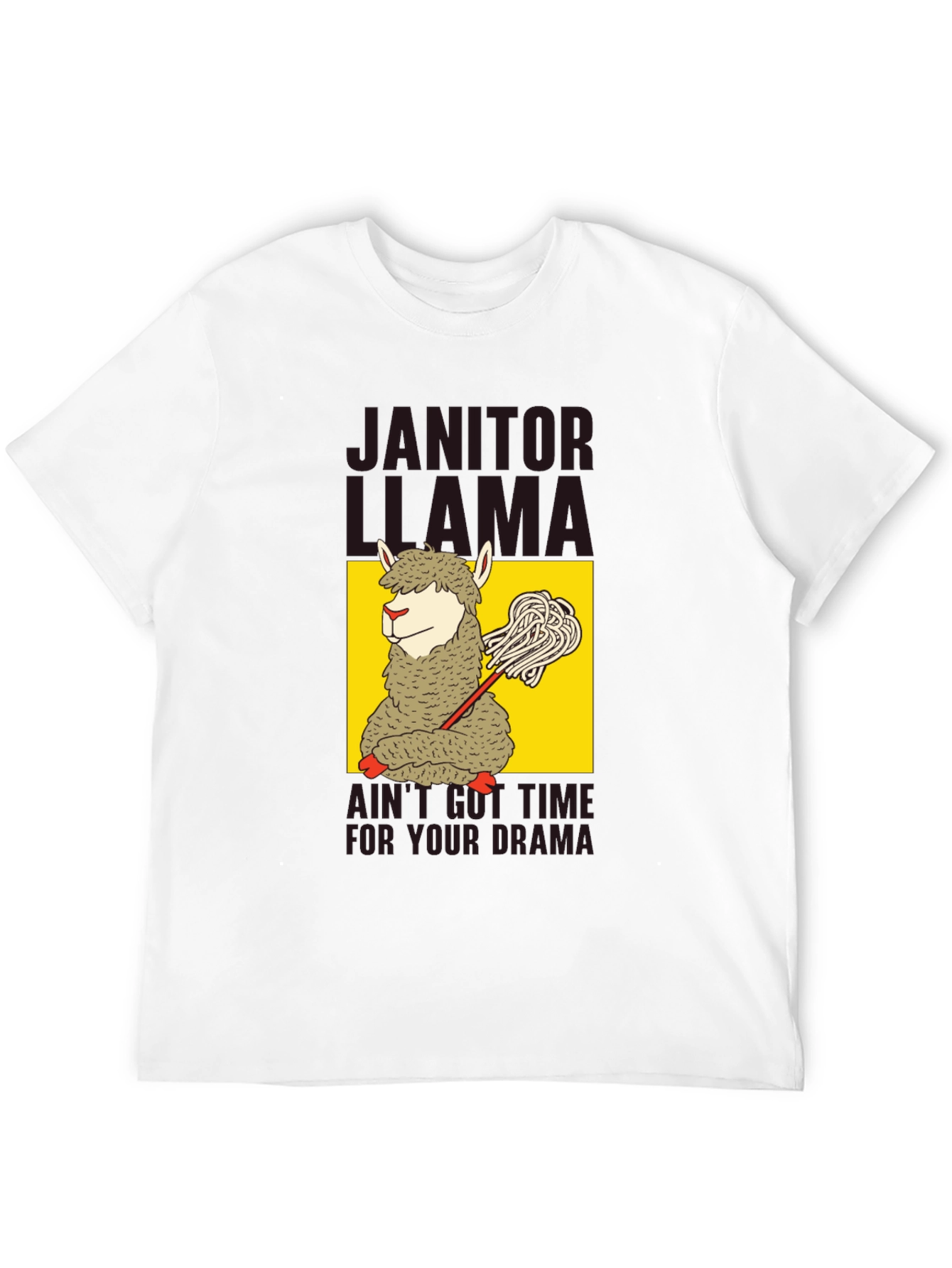 Black Janitor Llama Graphic T-Shirt view 12