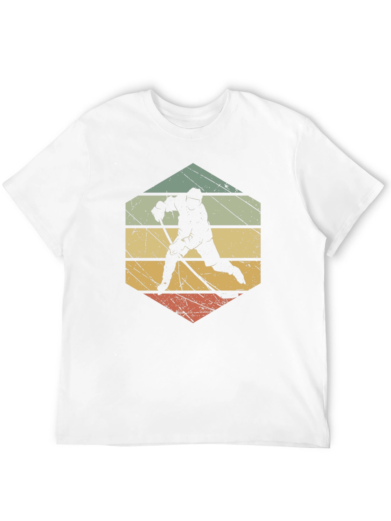 Black Retro Hockey Player Graphic T-Shirt view 12