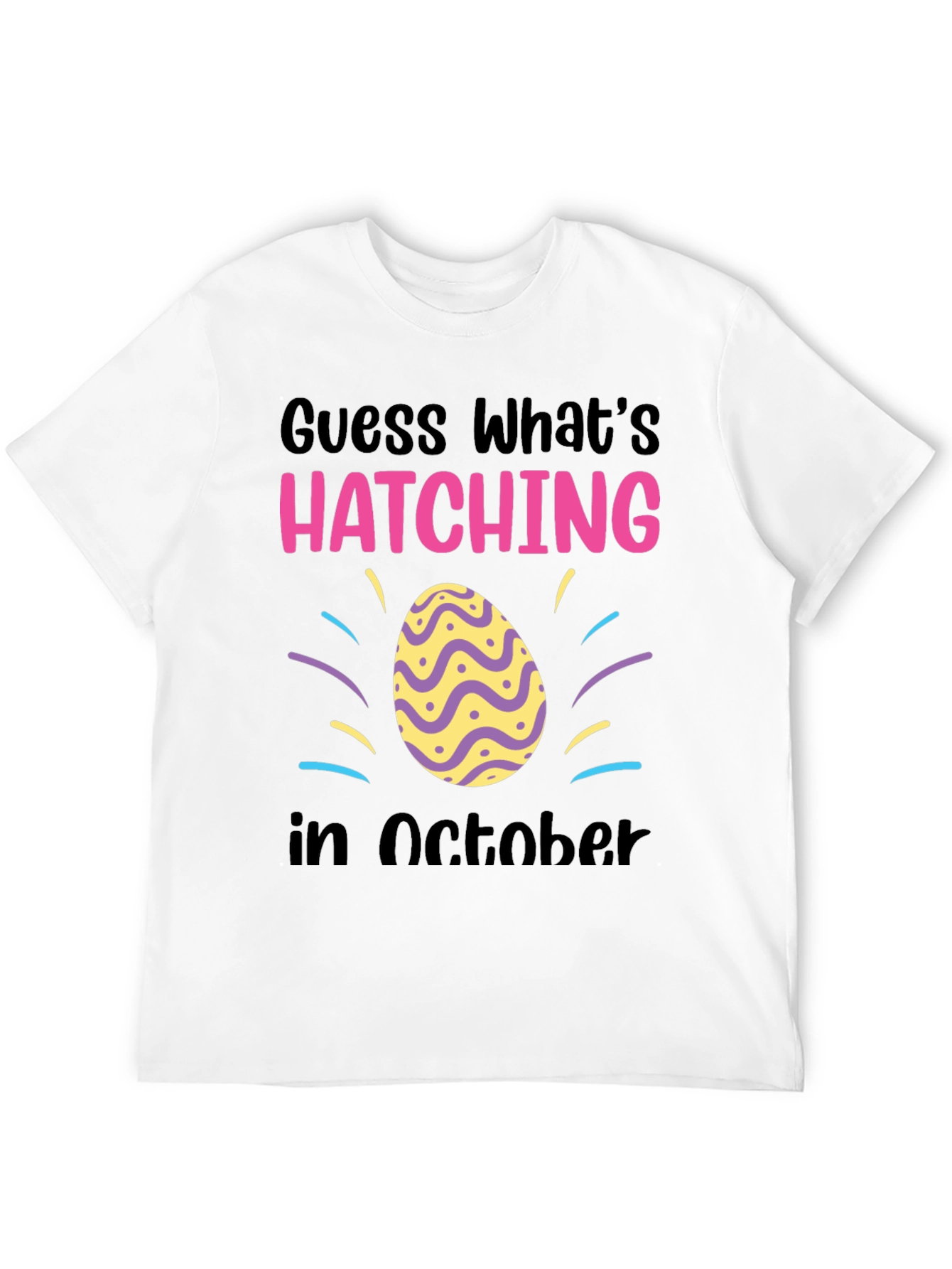 Black Hatching in October T-Shirt - Baby Announcement Tee view 12