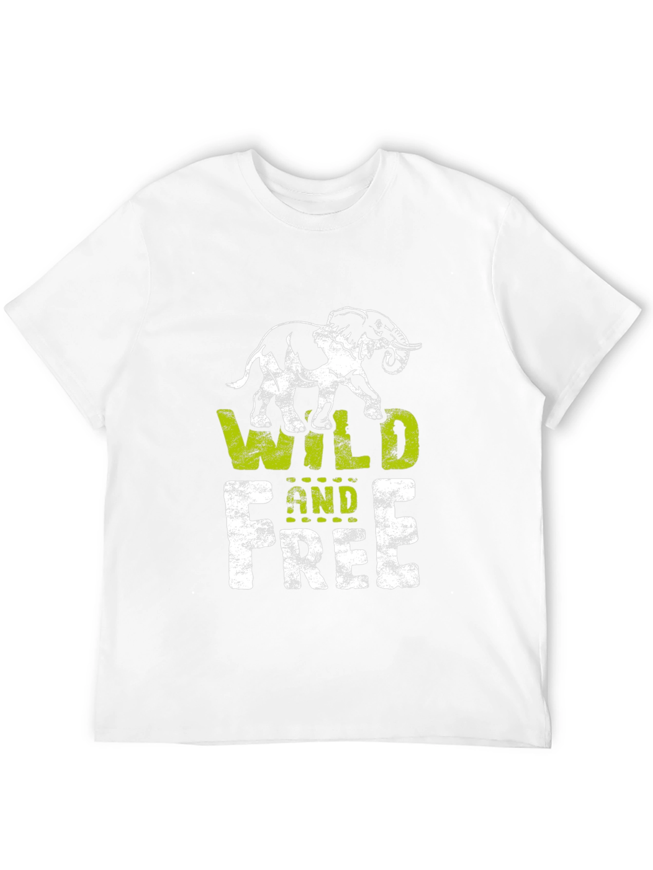 Black Wild and Free Graphic T-Shirt - Elephant Design view 12