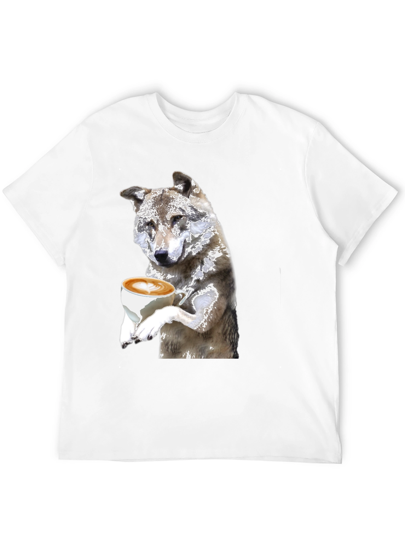 Wolf Latte Art T-Shirt - Black - 12