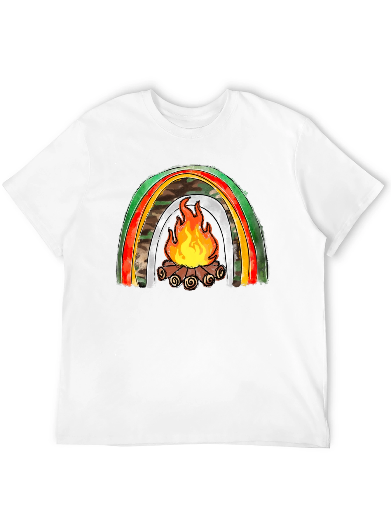 Black Campfire Rainbow Graphic Tee view 12