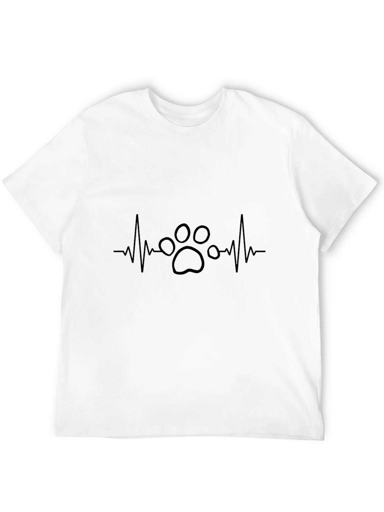 Black Dog Paw Heartbeat T-Shirt - Black view 12