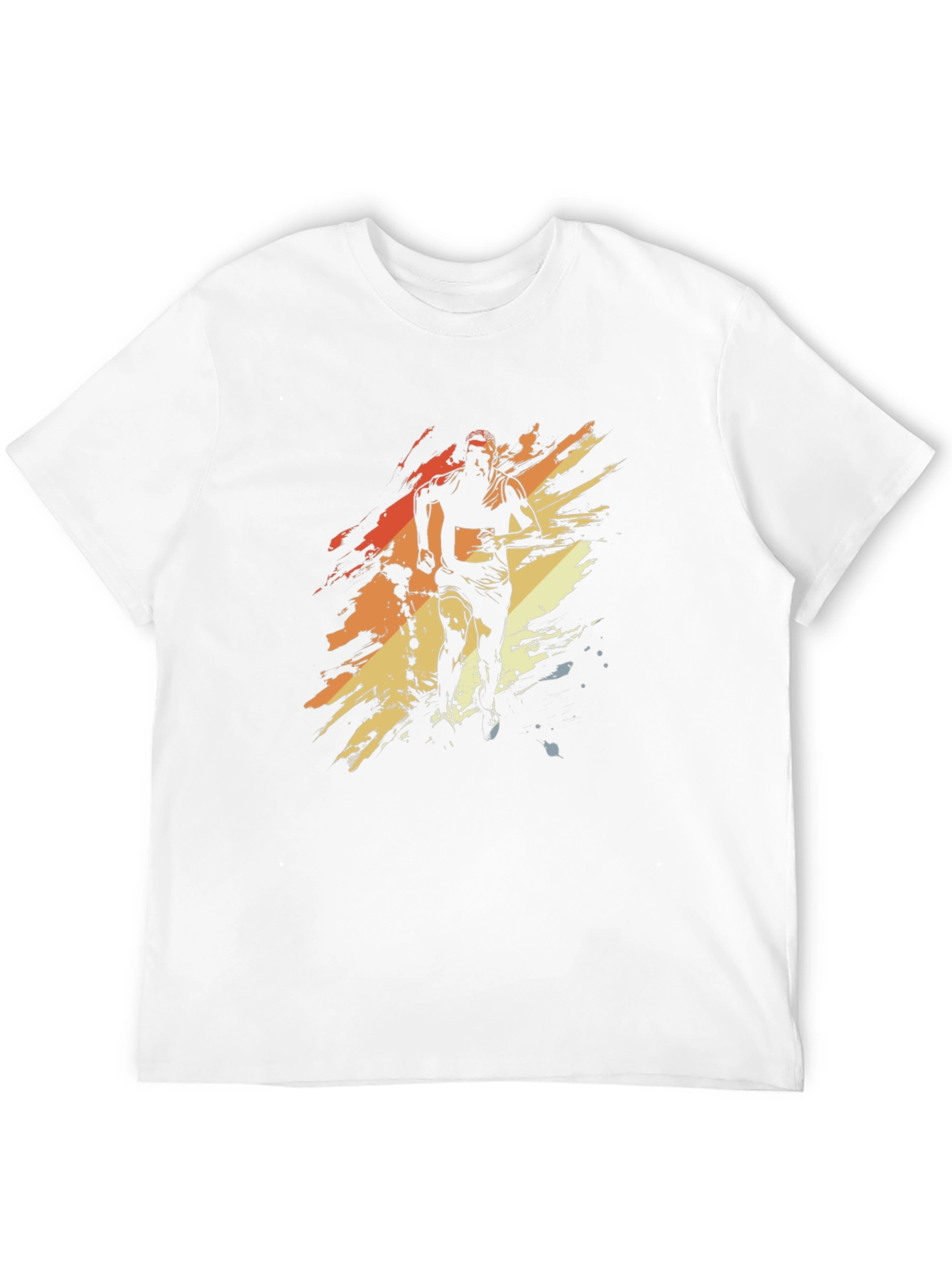 Black Retro Runner Graphic Tee - Black Cotton Blend view 12