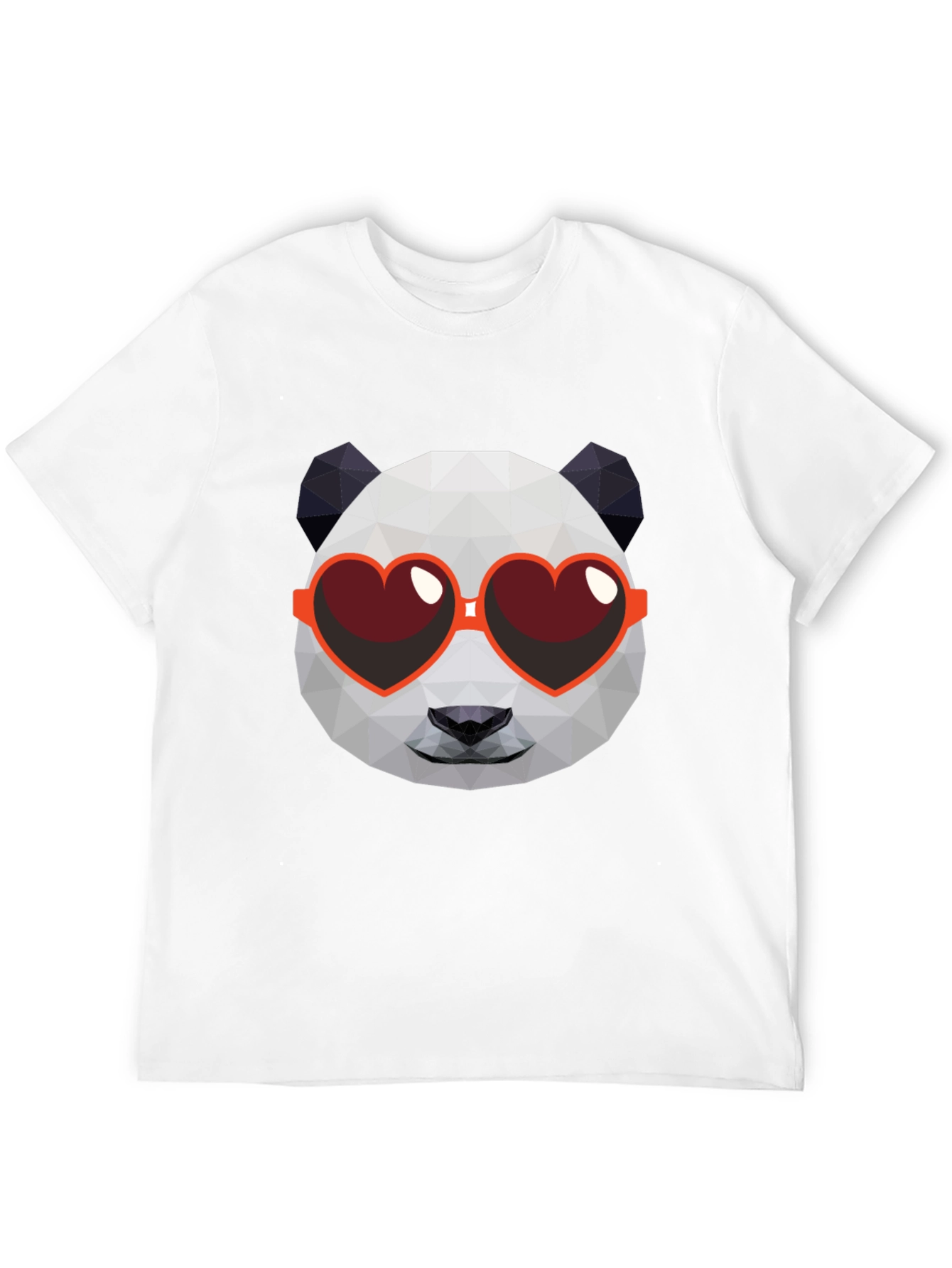 Black Geometric Panda Heart Sunglasses Graphic Tee view 12