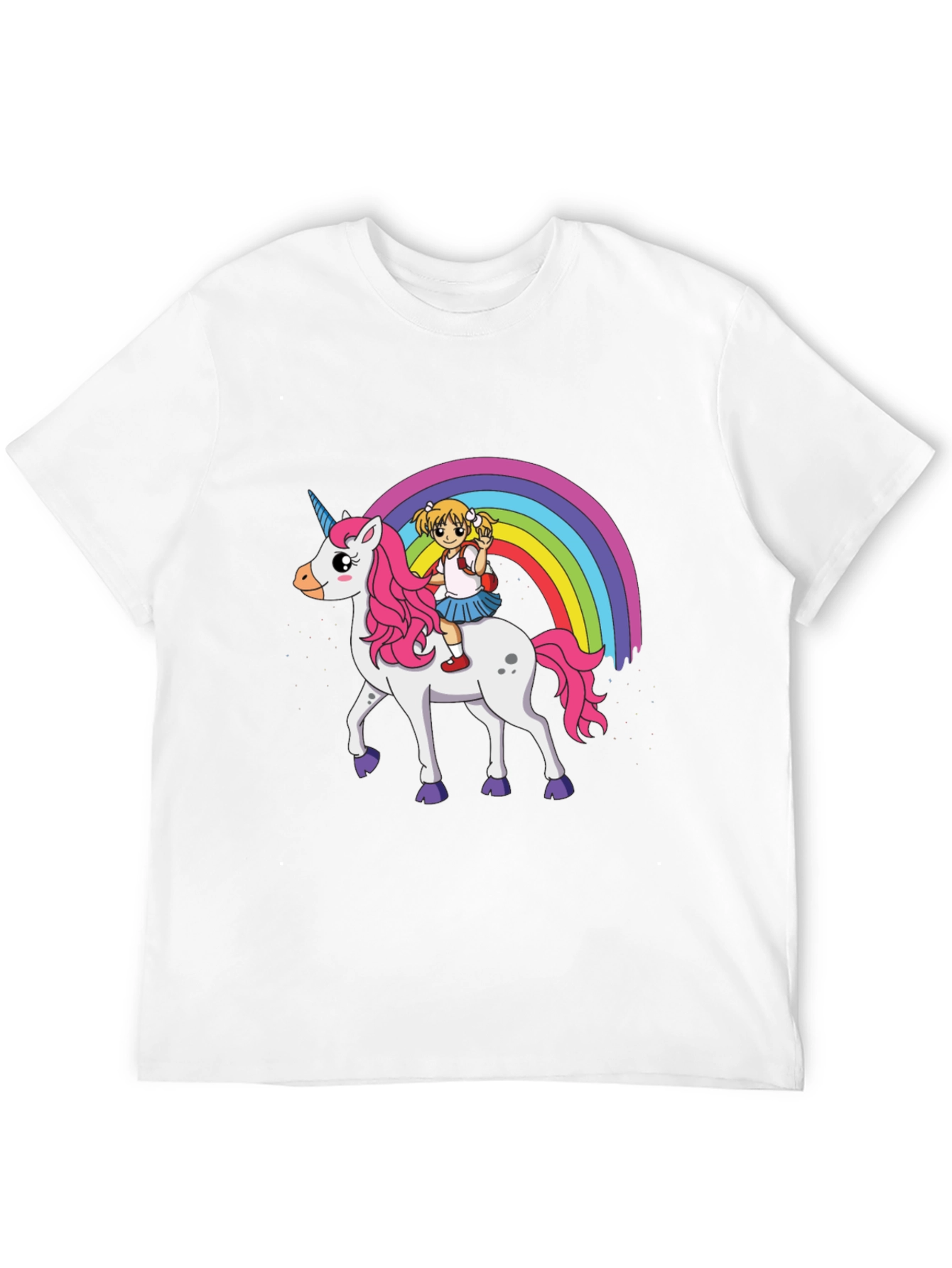 Black Unicorn Rainbow Ride Graphic T-Shirt view 12